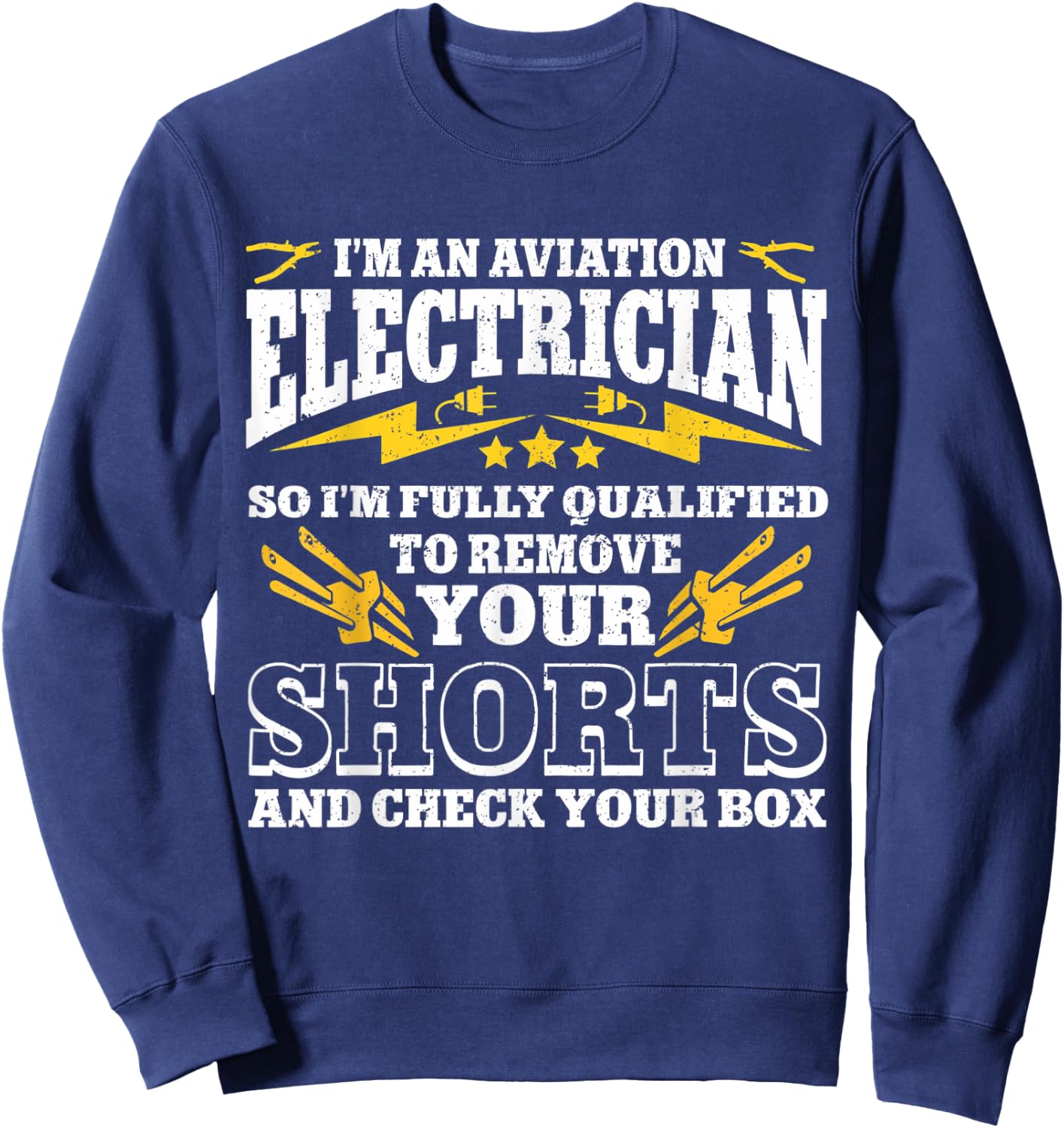 Lineman Electricion Aviation Electrician Sweatshirt - Sweatshirt | Navy