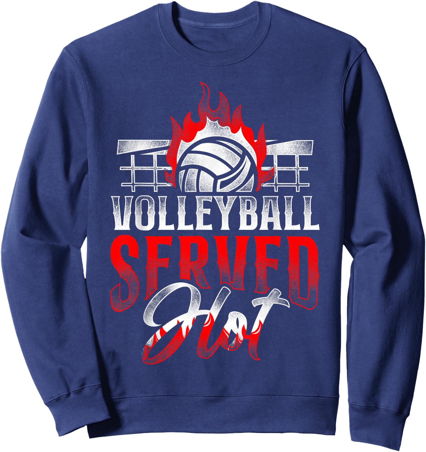 Volleyball Player Team Vintage Volleyball Served Hot Sweatshirt - Sweatshirt | Navy