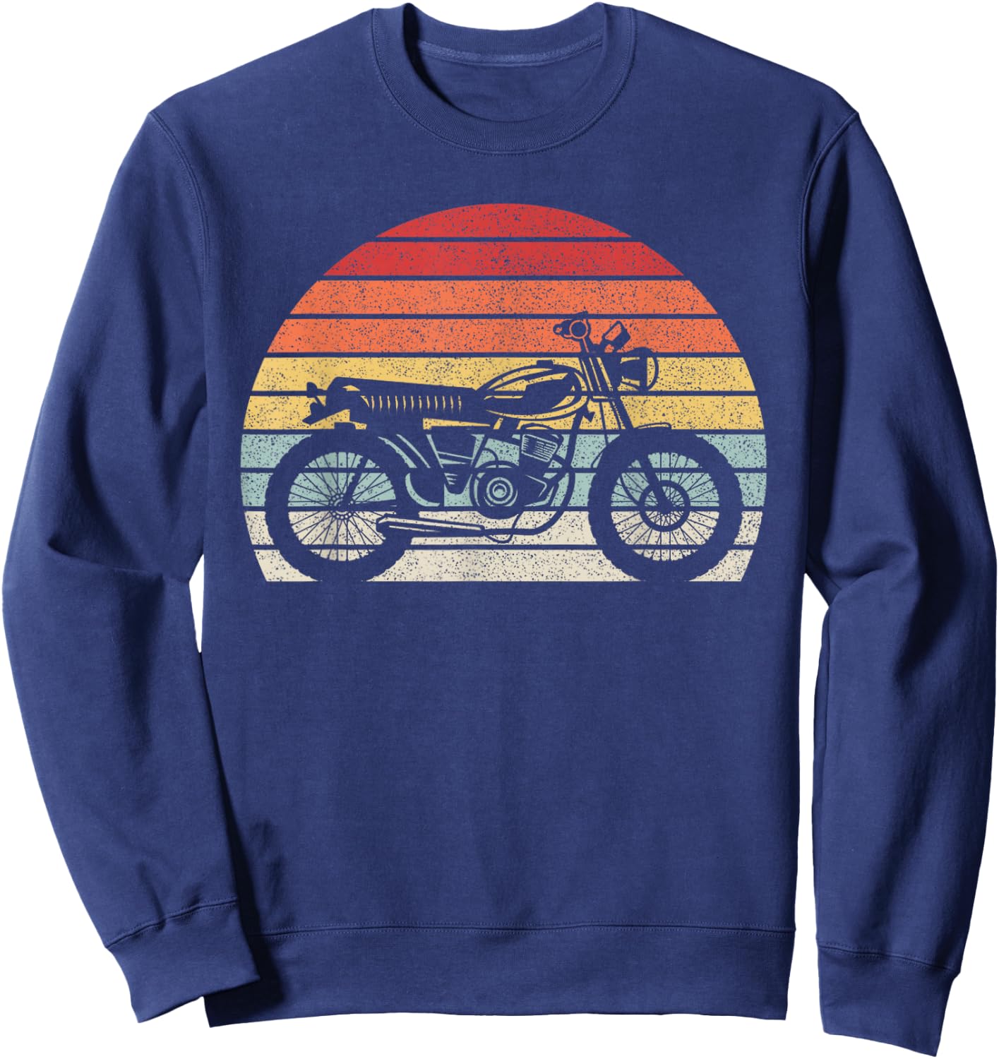 Vintage Retro Motorcycle Sweatshirt - Sweatshirt | Navy