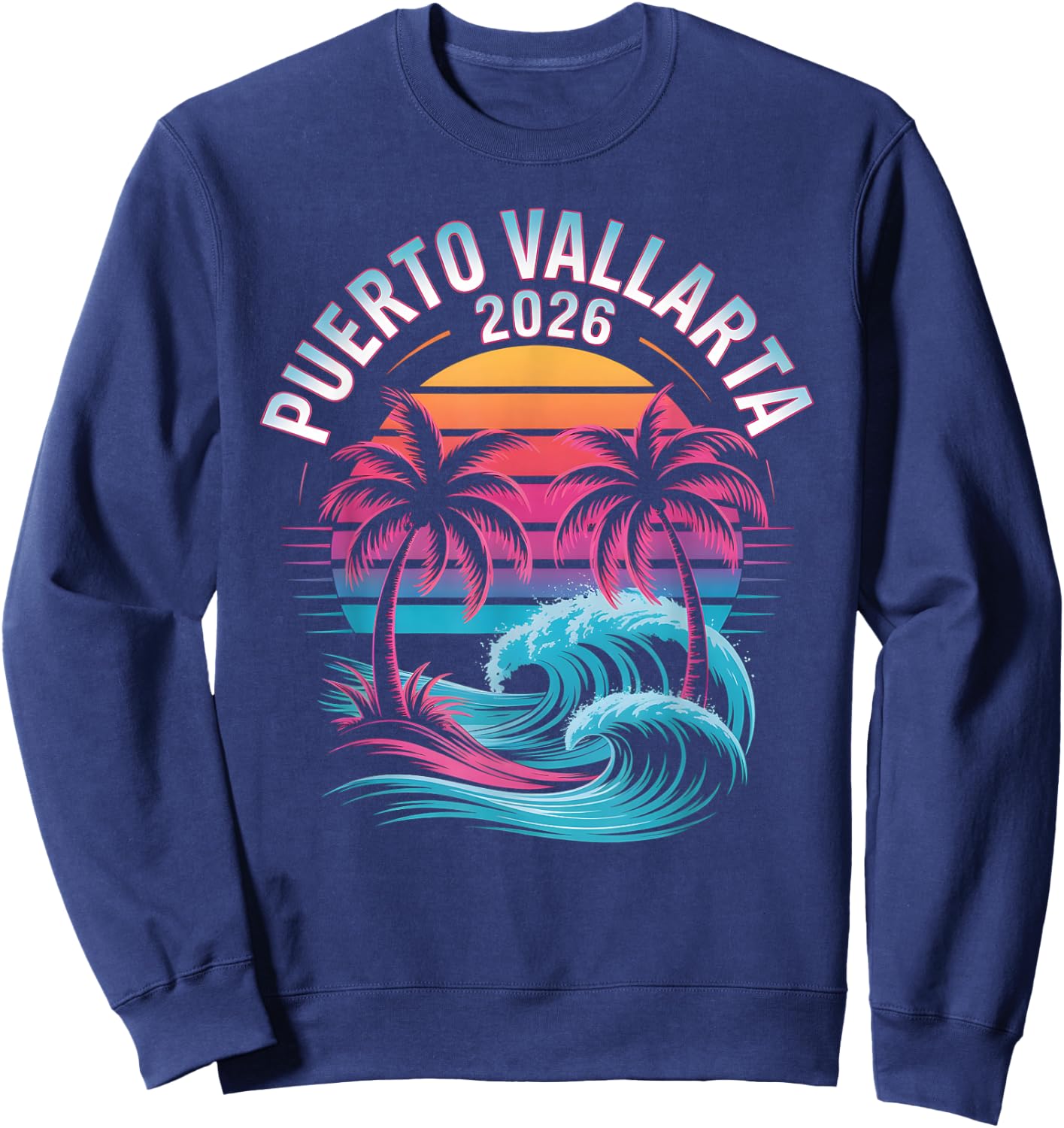Kids Puerto Vallarta 2026 Vacation Beach Travel Besties Sweatshirt - Sweatshirt | Navy