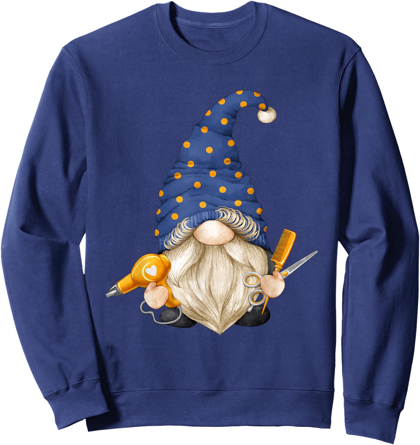 Funny Barber Gnome For Hairdresser With Hairstylist Gnome Sweatshirt - Sweatshirt | Navy