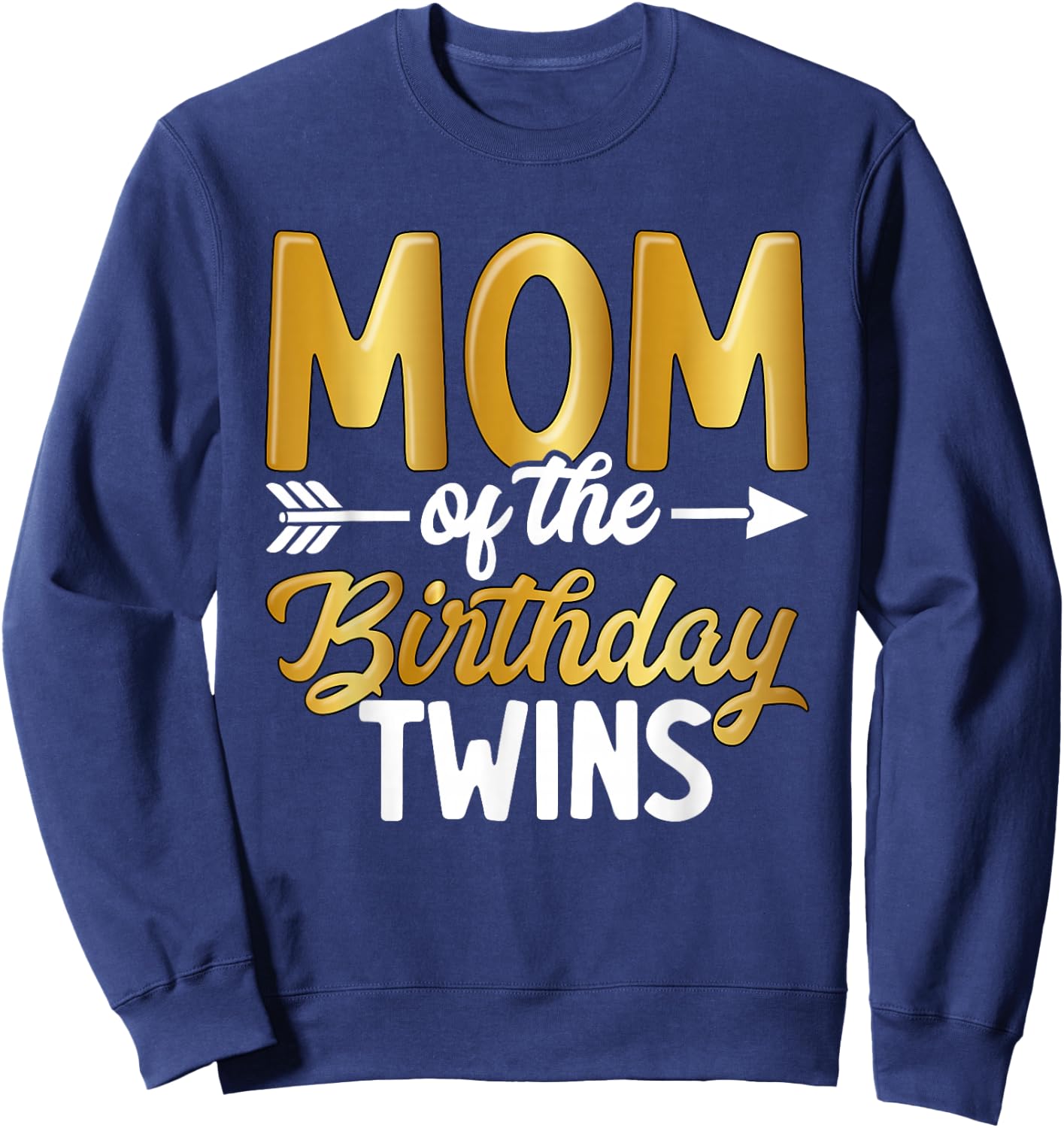 Mom Of The Birthday Twins Mother's Day Maternity Sweatshirt - Sweatshirt | Navy