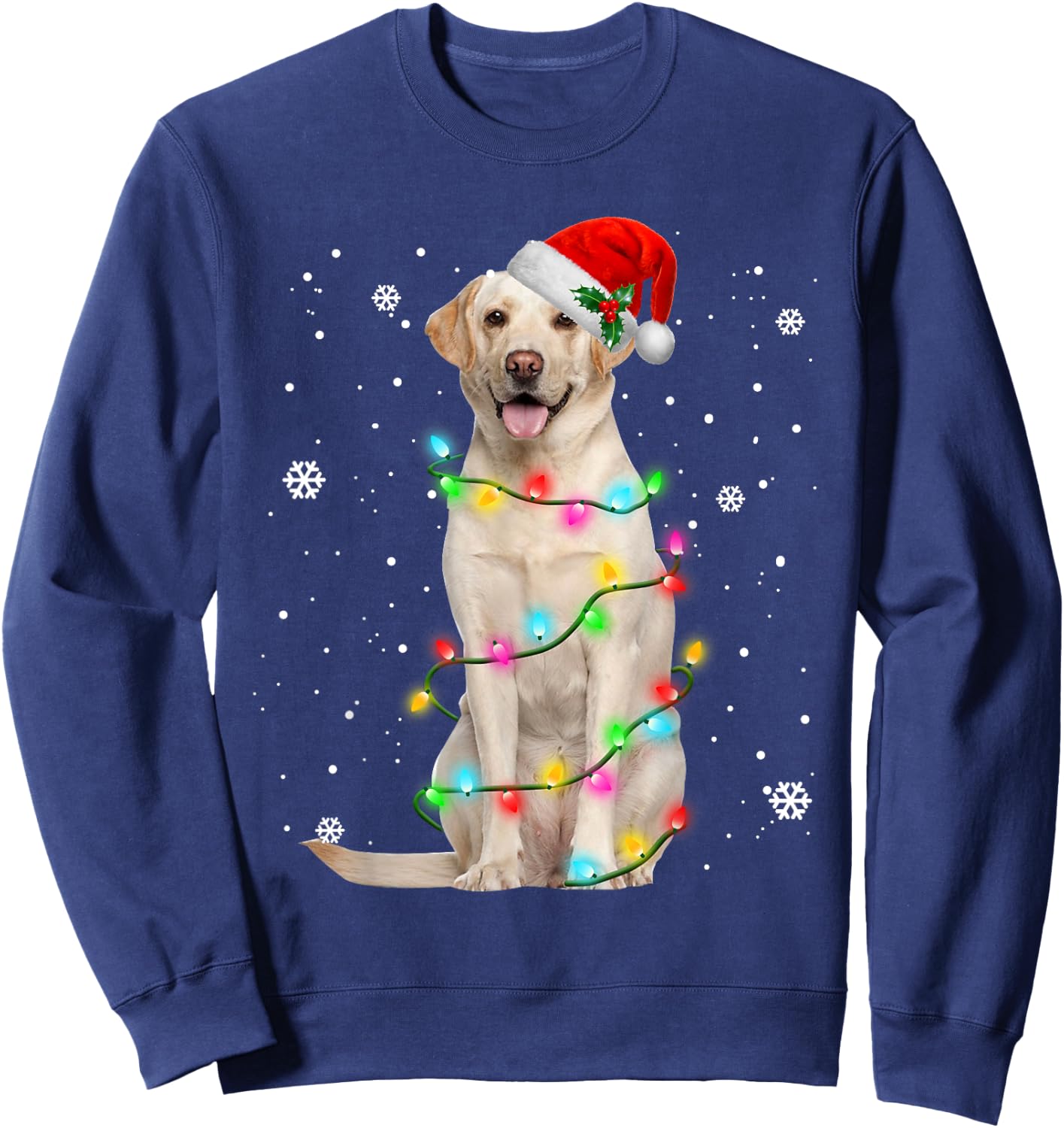 Labrador Retriever Dogs Tree Christmas Sweater Xmas Pet Dogs Sweatshirt - Sweatshirt | Navy