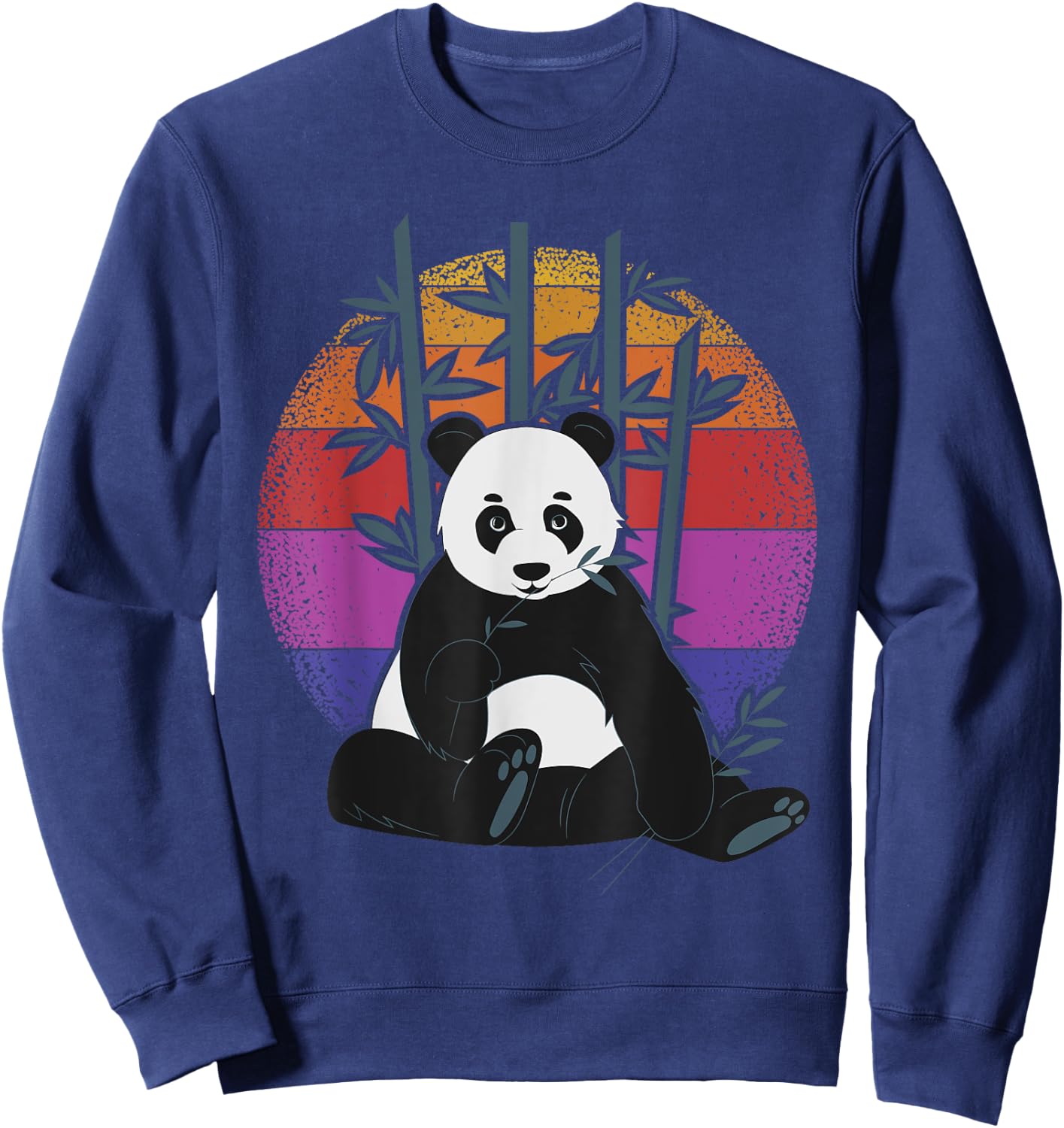 Retro Cute Eating Panda Sweatshirt - Sweatshirt | Navy