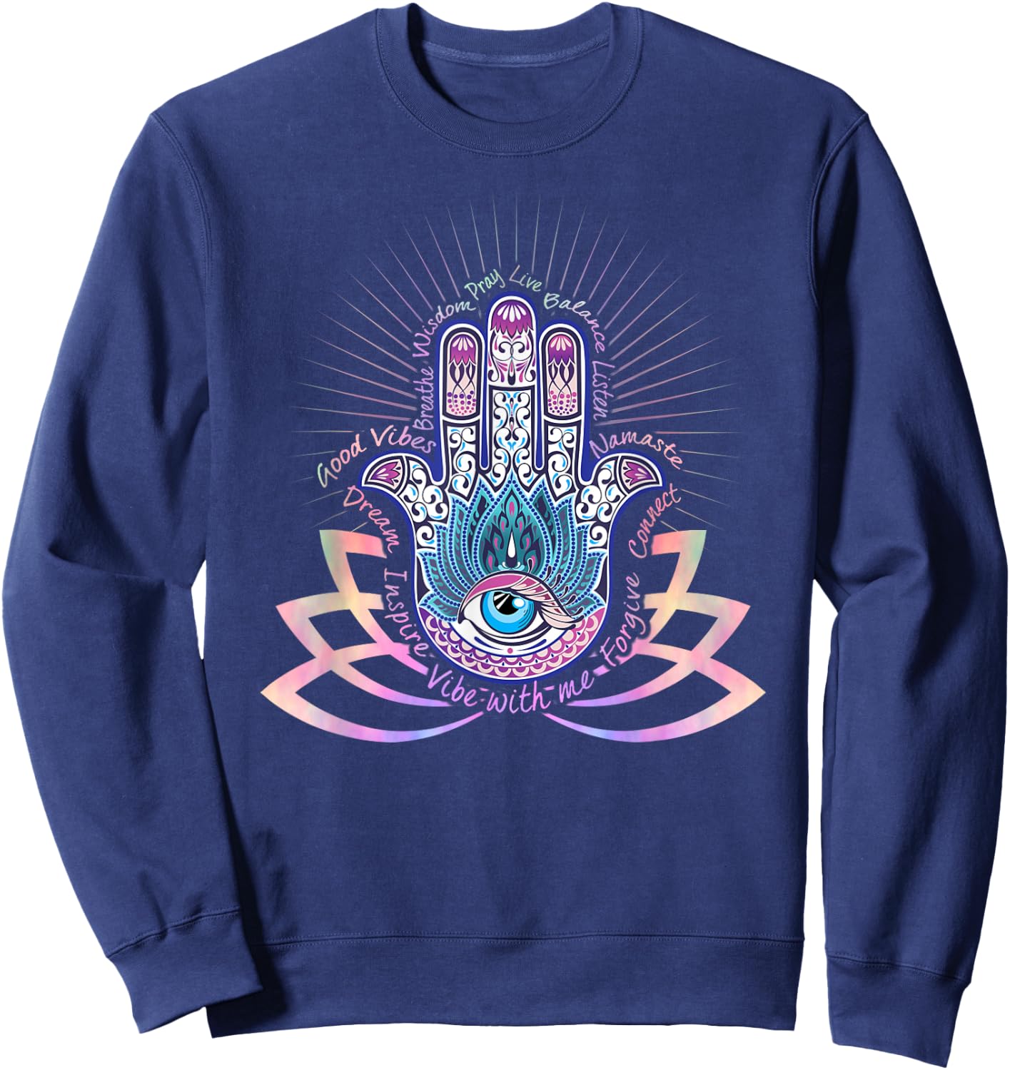 Buddha Dimond Lotus Zen Yoga Shirt Buddha dimond Lotus Sweatshirt - Sweatshirt | Navy