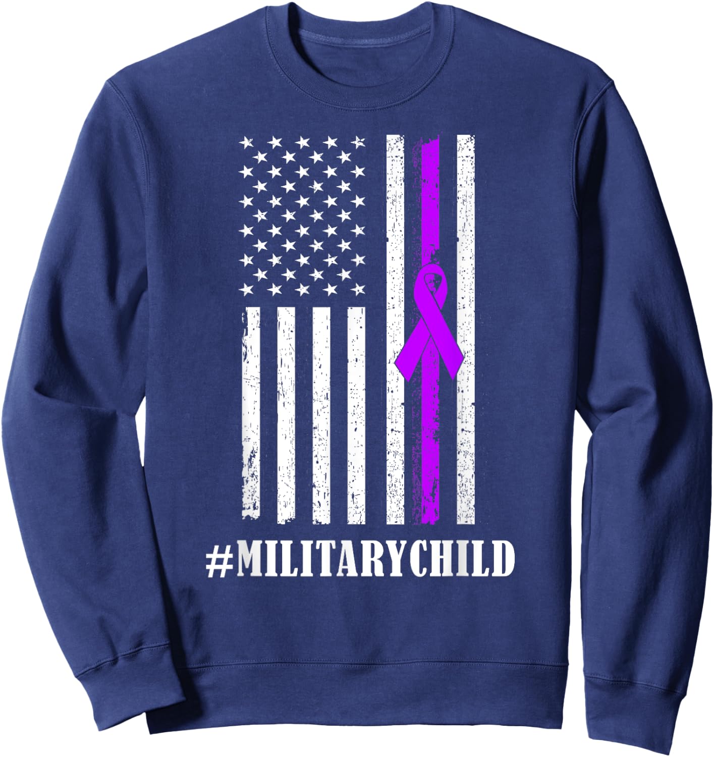 Purple Up Military Child Awareness | & Small Sweatshirt - Sweatshirt | Navy