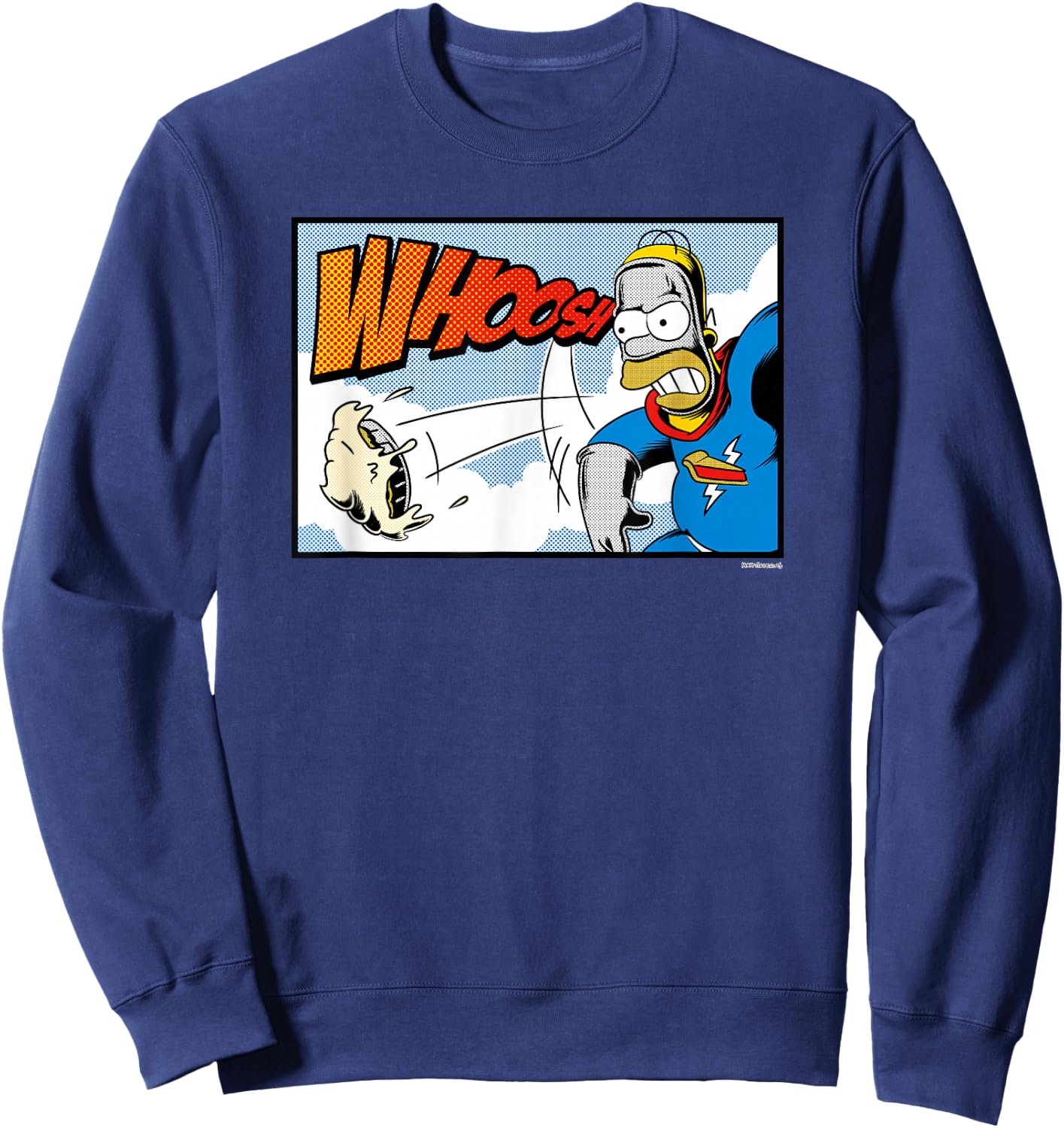 The Simpsons Homer Super Hero Pie Man comic Sweatshirt - Sweatshirt | Navy
