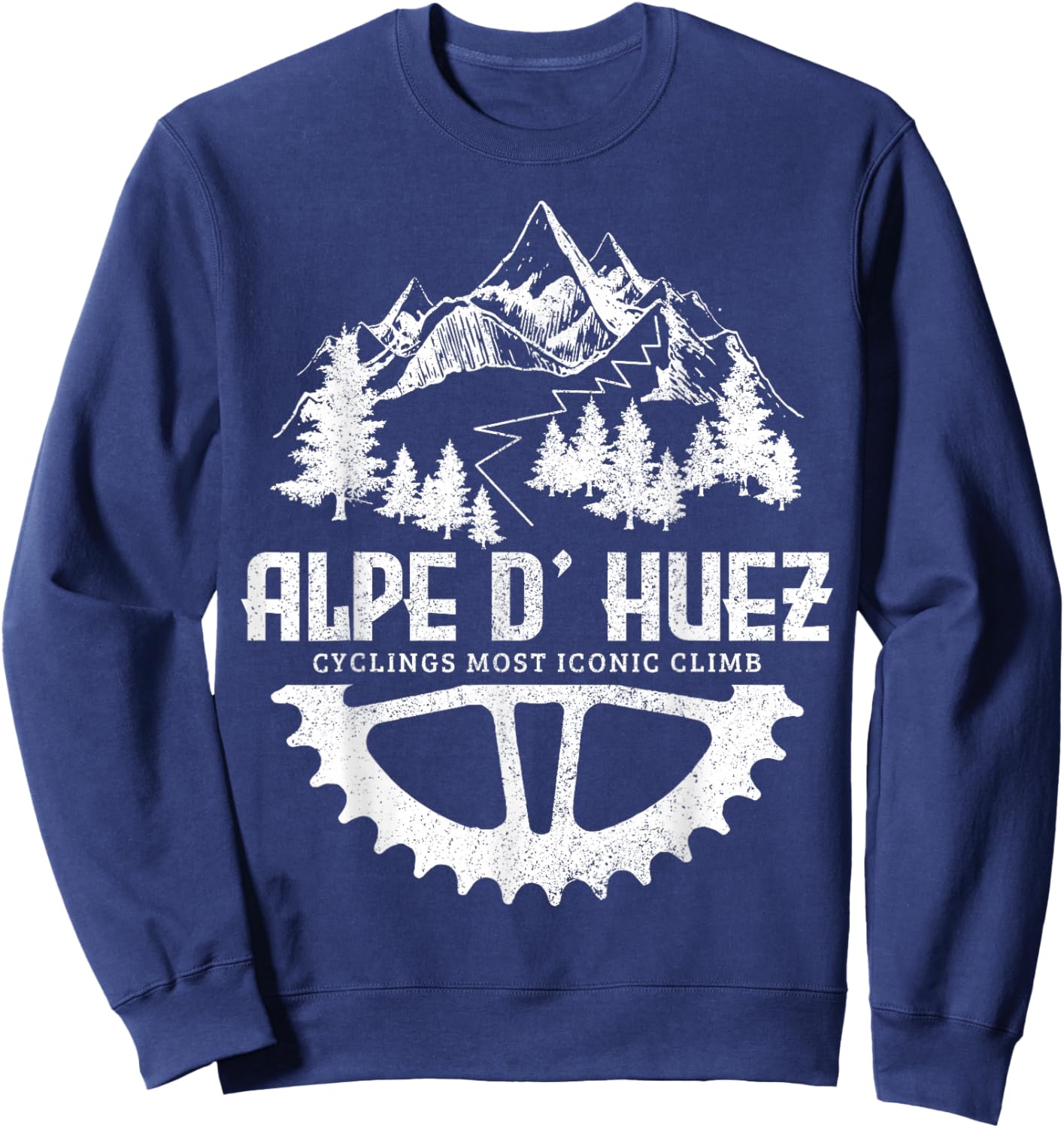 Alpe D'huez France Cycling Bicycle Mountain Cyclist Sweatshirt - Sweatshirt | Navy