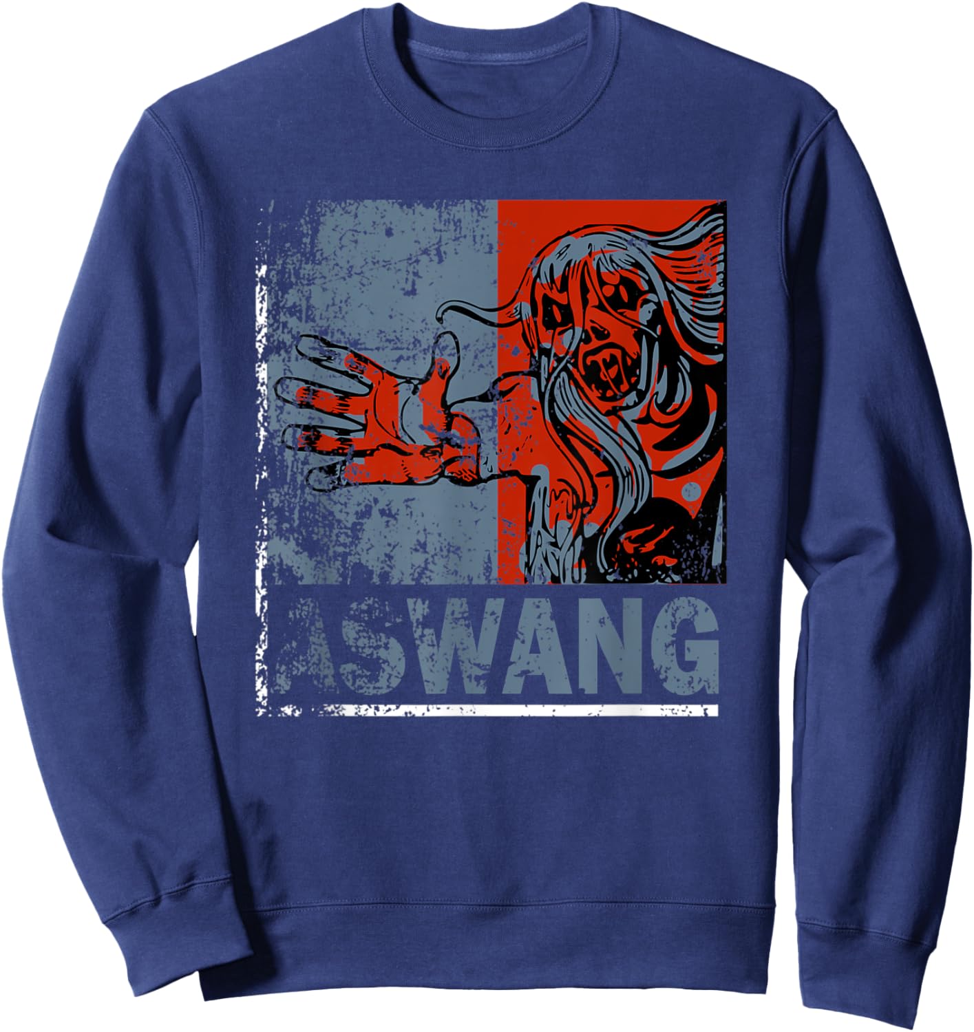 FILIPINO REPUBLIC Philippines Pinoy Pinay Scary Halloween Sweatshirt - Sweatshirt | Navy