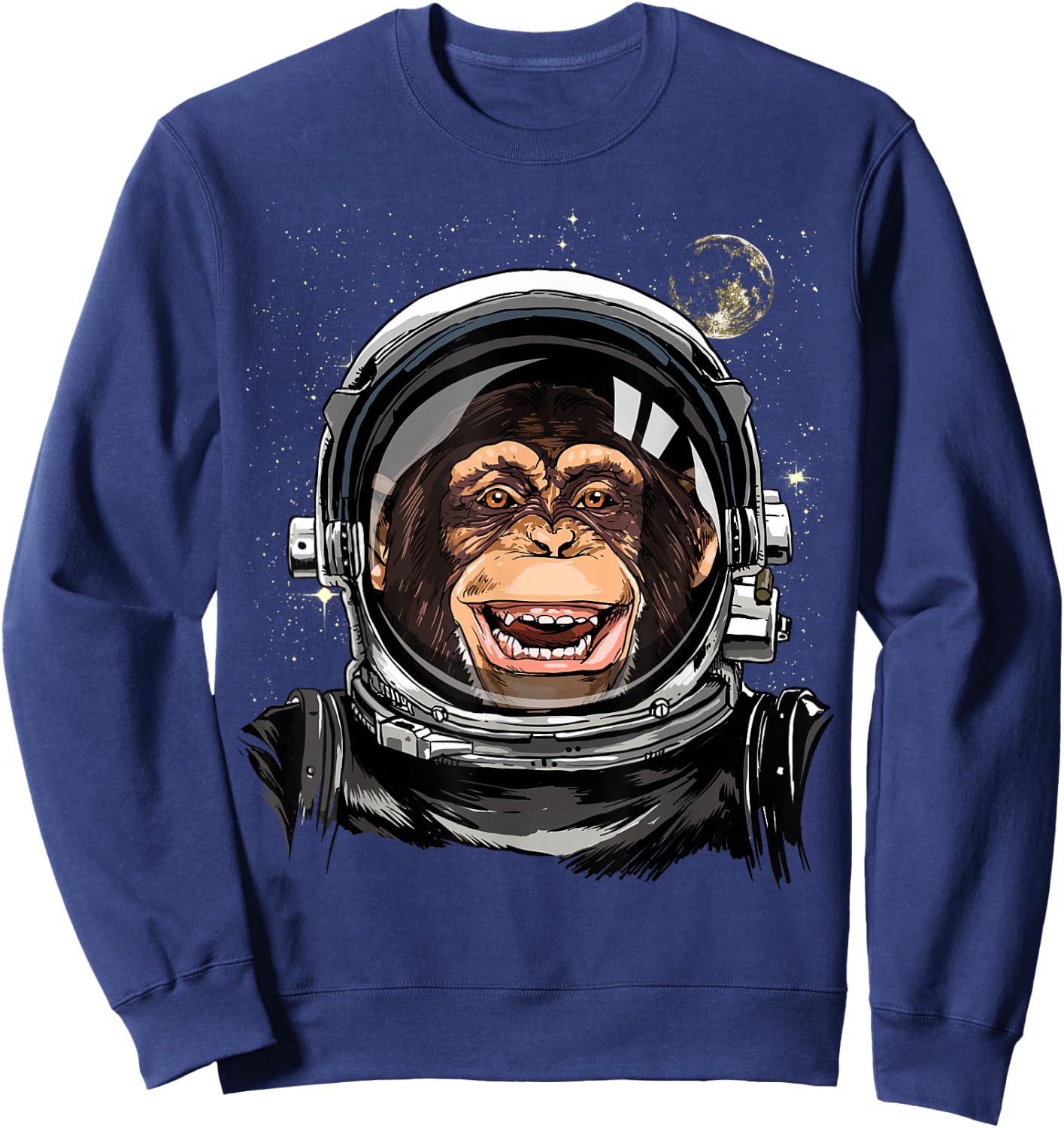 Monkey Astronaut Shirt Spaceman Galaxy Outer Space Lover Sweatshirt - Sweatshirt | Navy
