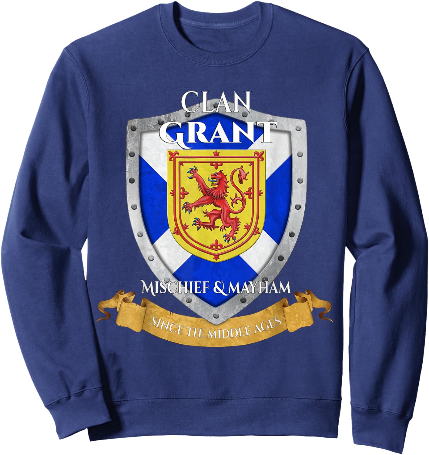 Grant Scottish Family Clan Scotland Shield Sweatshirt - Sweatshirt | Navy