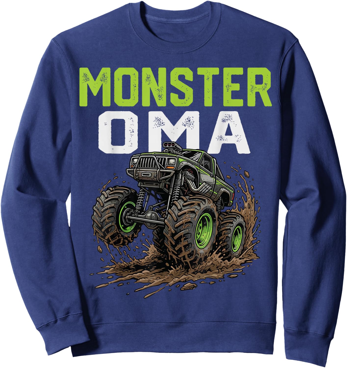 Monster OMA Monster Truck Mothers Day Family Matching Sweatshirt - Sweatshirt | Navy