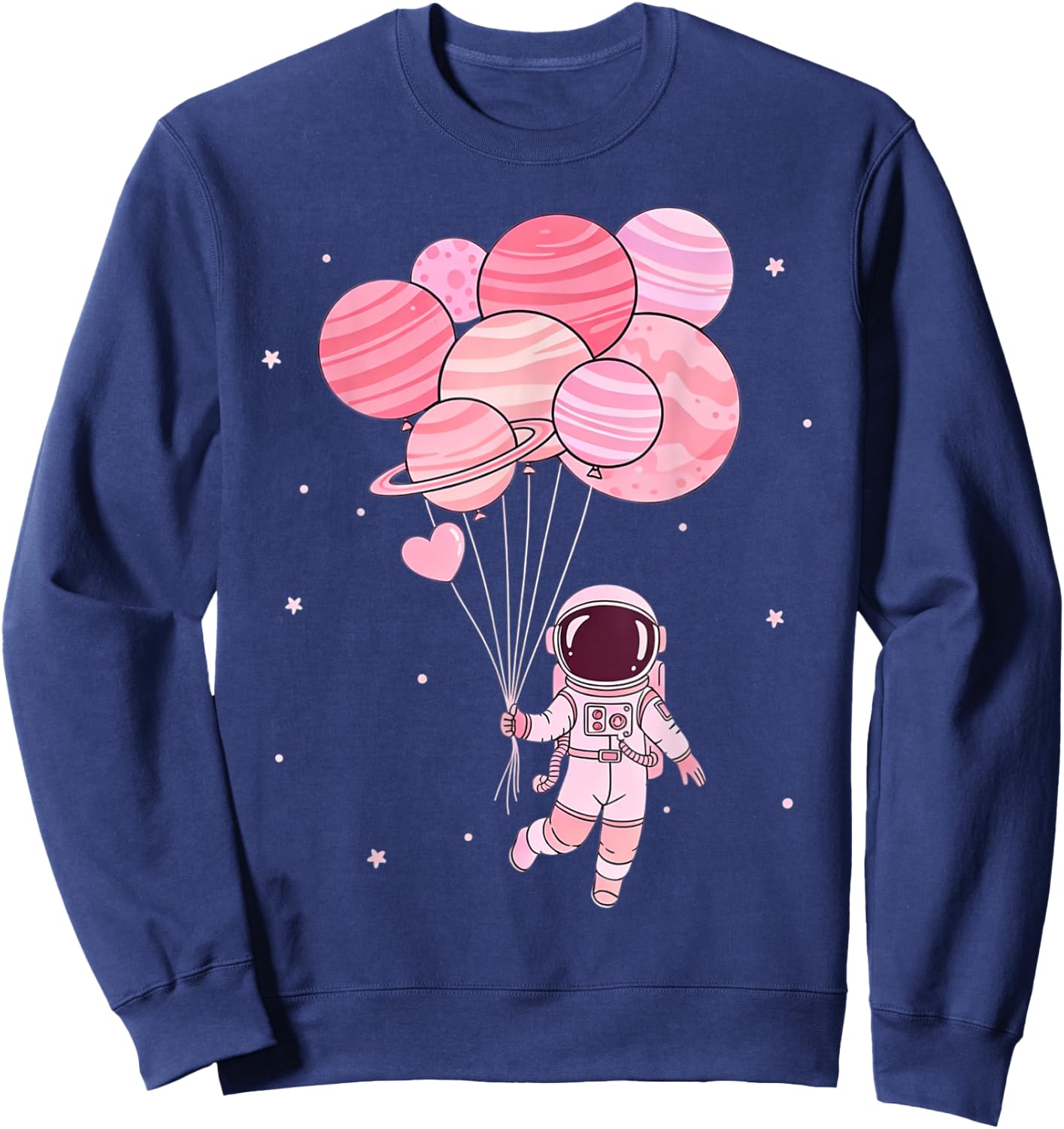 Astronaut Planets Funny Space Lovers Kids Girls Women Sweatshirt - Sweatshirt | Navy