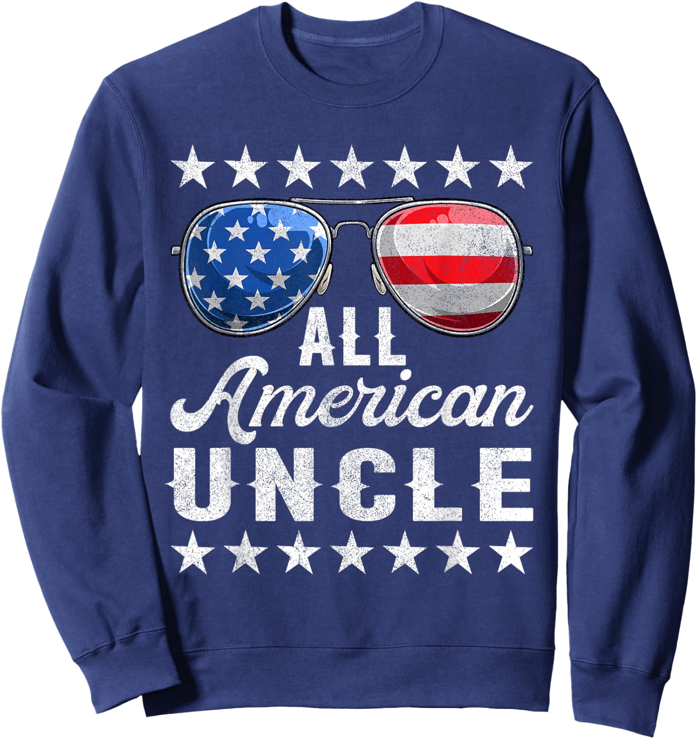 All American Uncle Shirt, 4th Of July Matching Outfit Family Men Sweatshirt - Sweatshirt | Navy