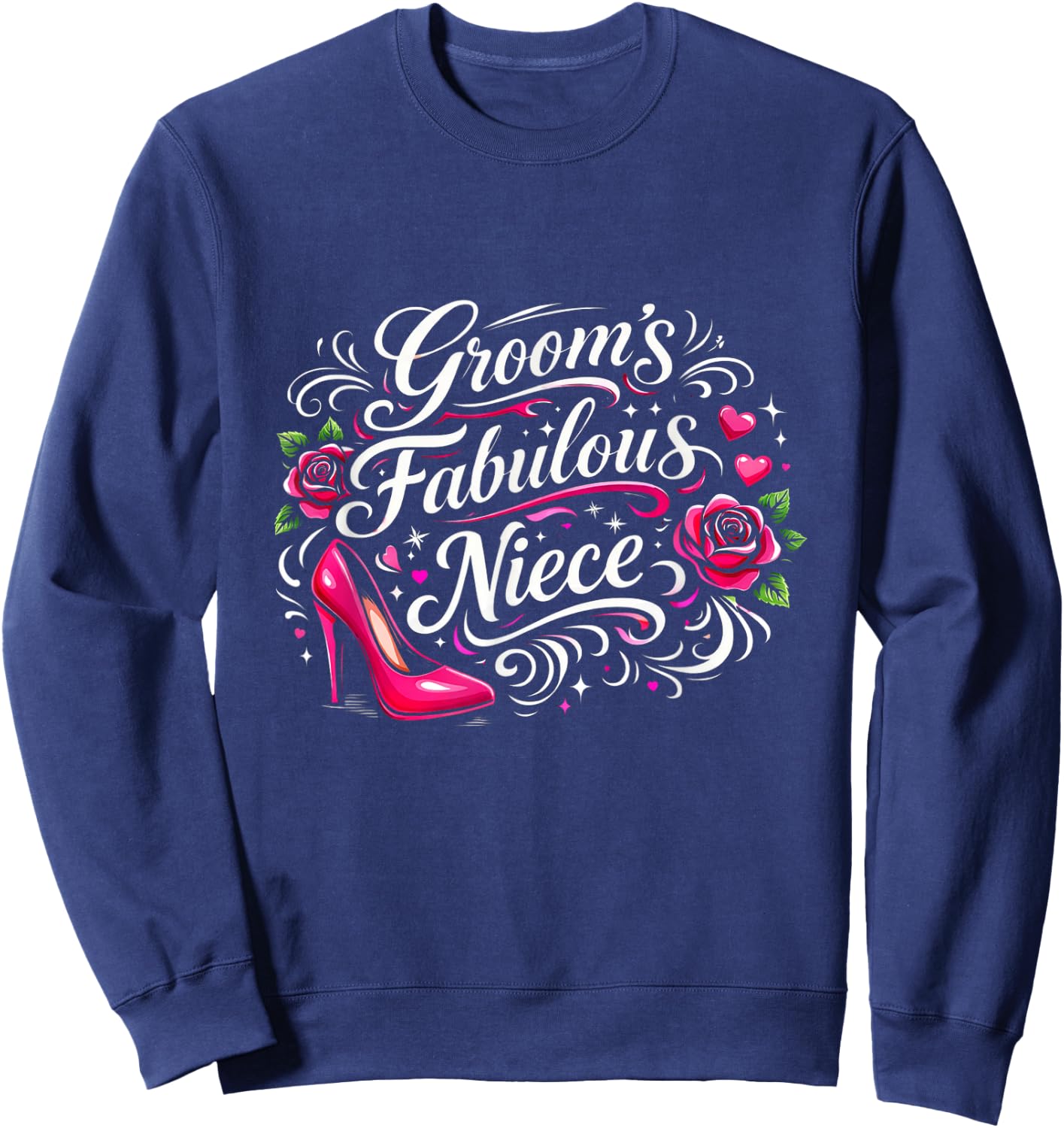 Groom's Fabulous Niece Wedding Crew Elegant Family Matching Sweatshirt - Sweatshirt | Navy