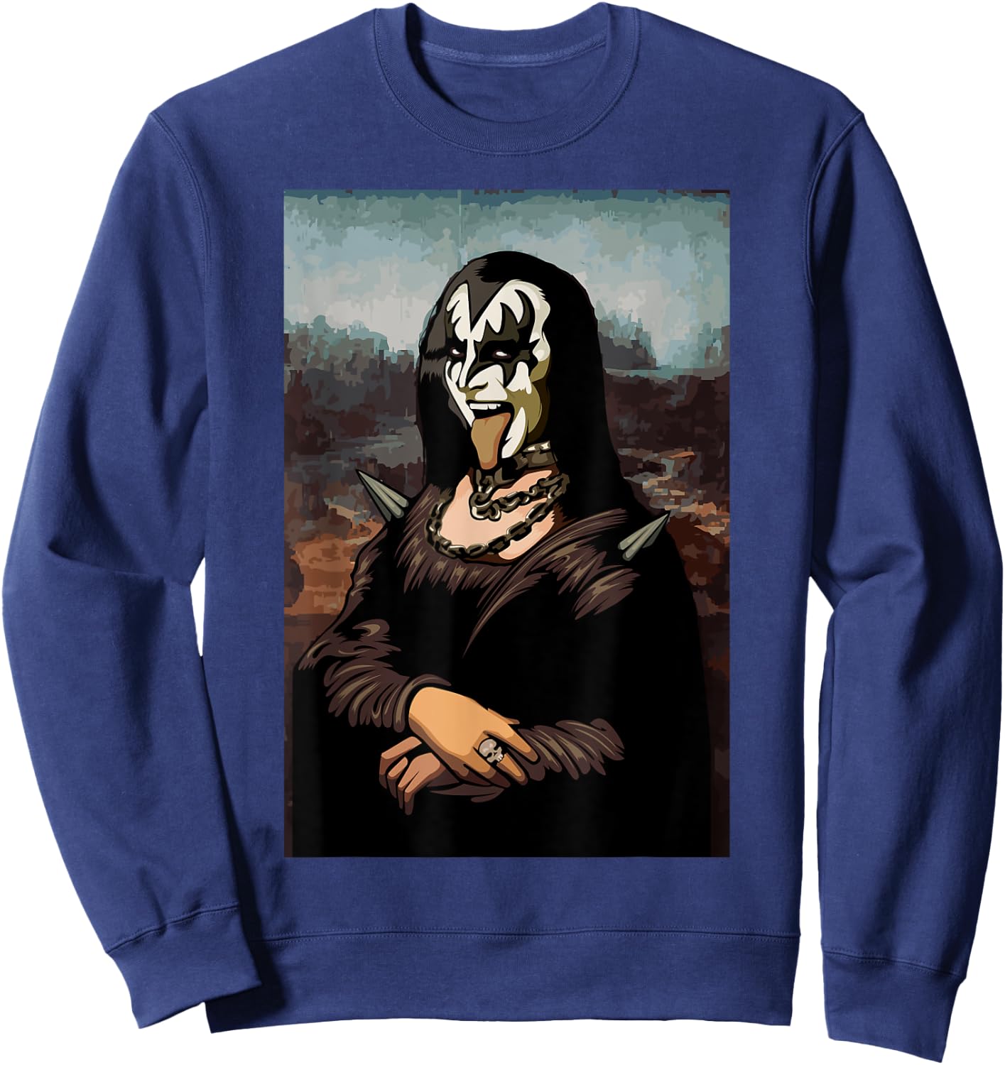 Rock N Roll Band Lazy Halloween Costume Rocker Music Lover Sweatshirt - Sweatshirt | Navy