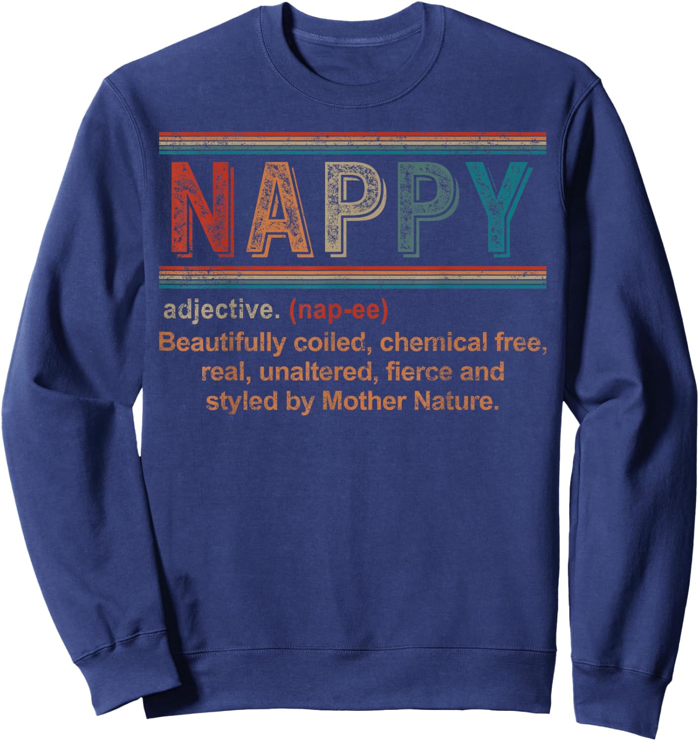 Nappy Definition Pro Black Girl Magic Natural Curly Hair Sweatshirt - Sweatshirt | Navy