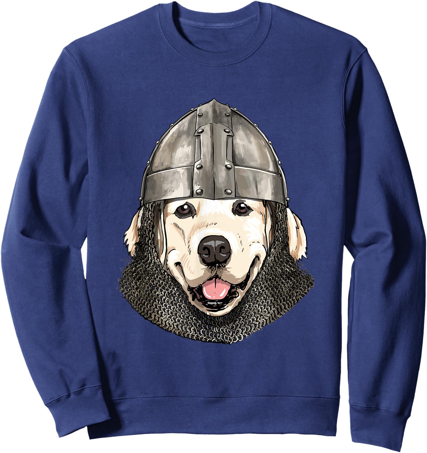 Medieval Golden Retriever Knight Warrior Dog Lover Women Girls Kids Sweatshirt - Sweatshirt | Navy