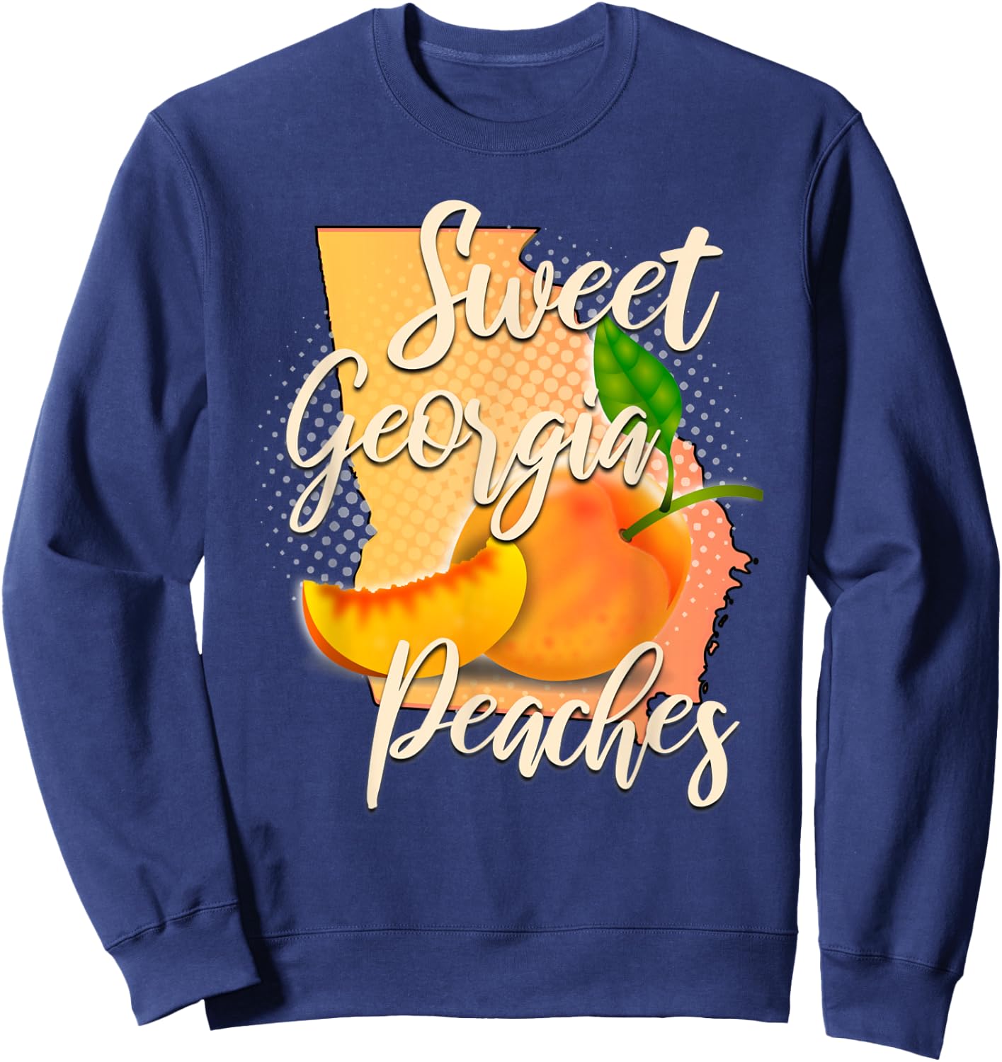 Sweet Georgia Peaches Shirt State Of Georgia Gift Sweatshirt - Sweatshirt | Navy