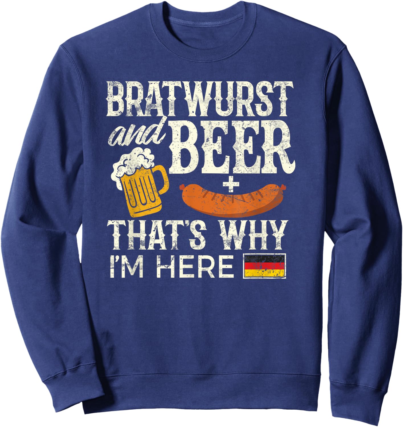 Funny Oktoberfest Shirt German Bratwurst Beer Men Women Sweatshirt - Sweatshirt | Navy