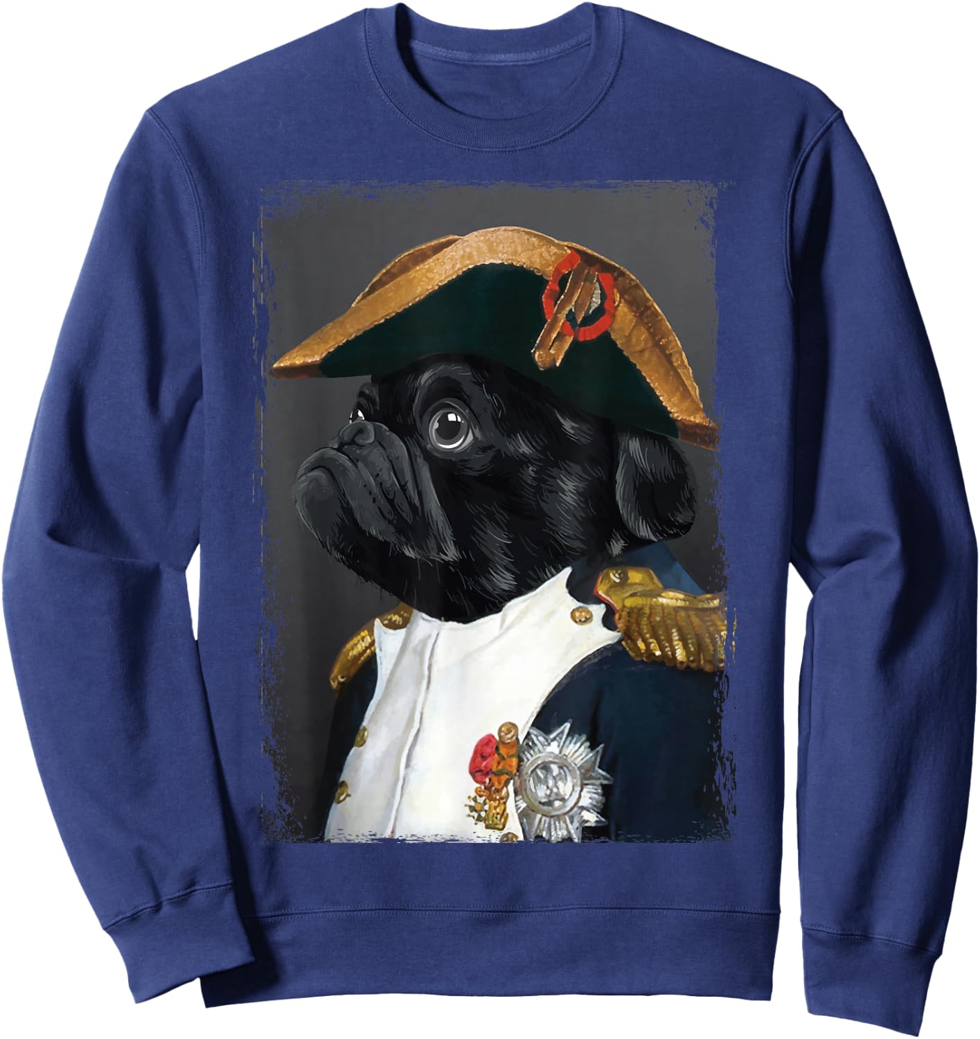 Dog Dad Mom Pug Shirt Men Women Funny Cute Black Pug Sweatshirt - Sweatshirt | Navy