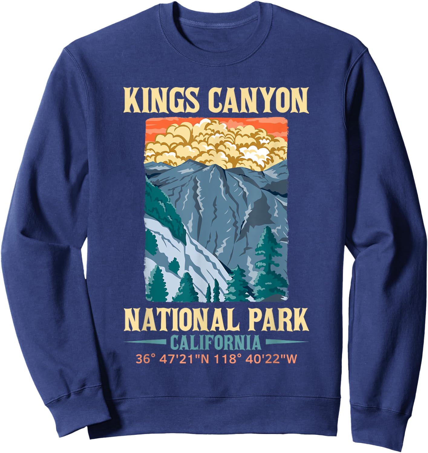 Kings Canyon US National Park California USA Parks Lover Sweatshirt - Sweatshirt | Navy