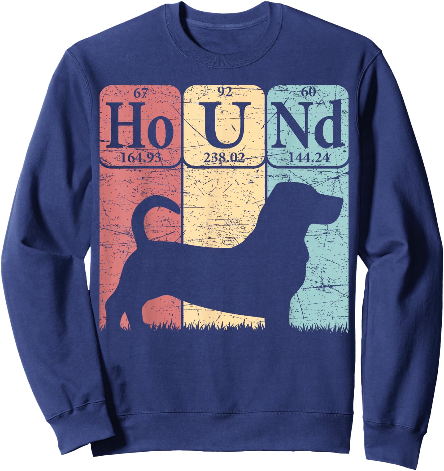 Basset Hound Periodic Table Elements Basset Hound Dog Lover Sweatshirt - Sweatshirt | Navy