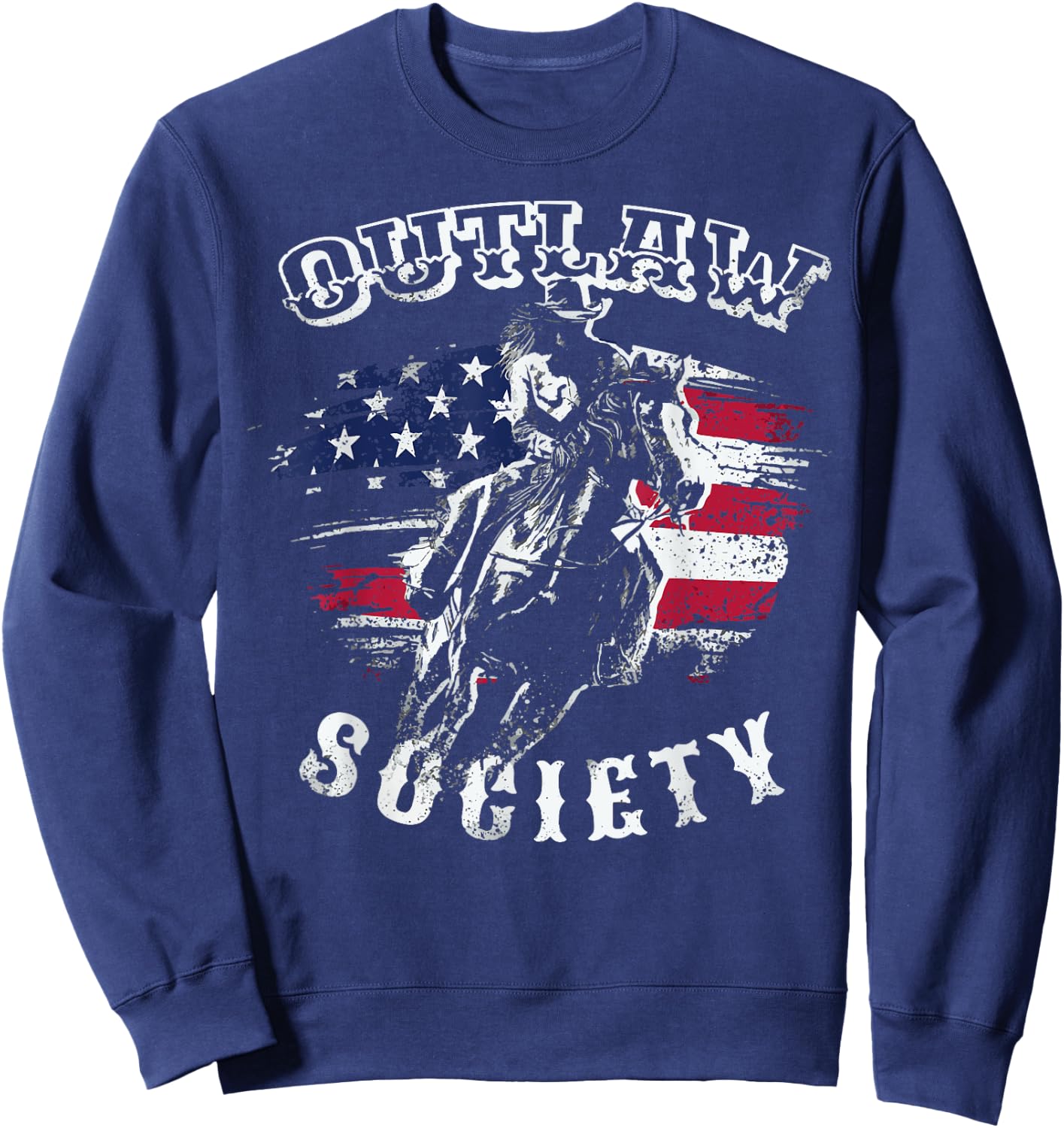 cowboy outlaw society Gift lover horses herde West texas Sweatshirt - Sweatshirt | Navy