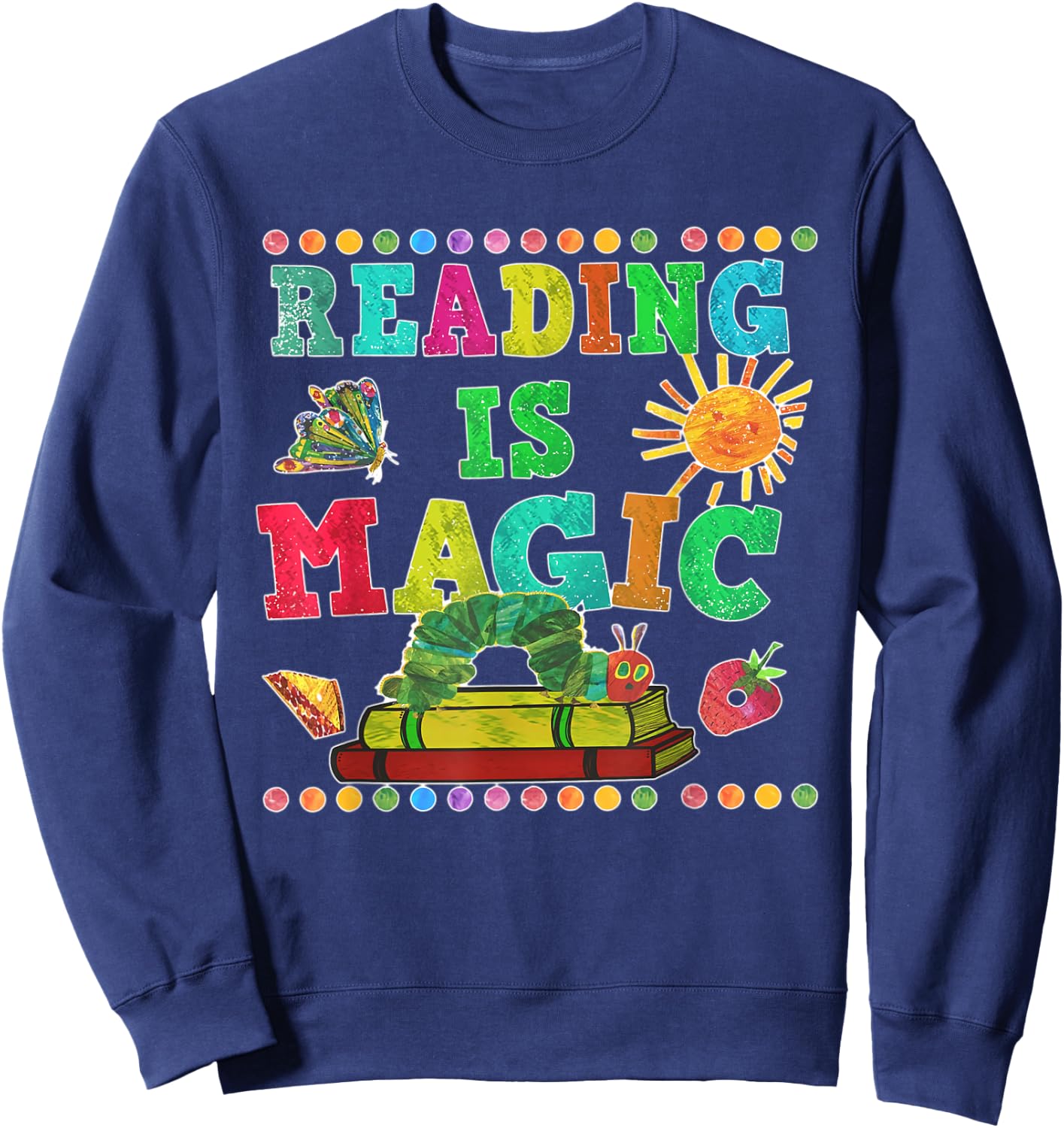 Reading Is Magical Book Lover Teacher Girls Woman Sweatshirt - Sweatshirt | Navy