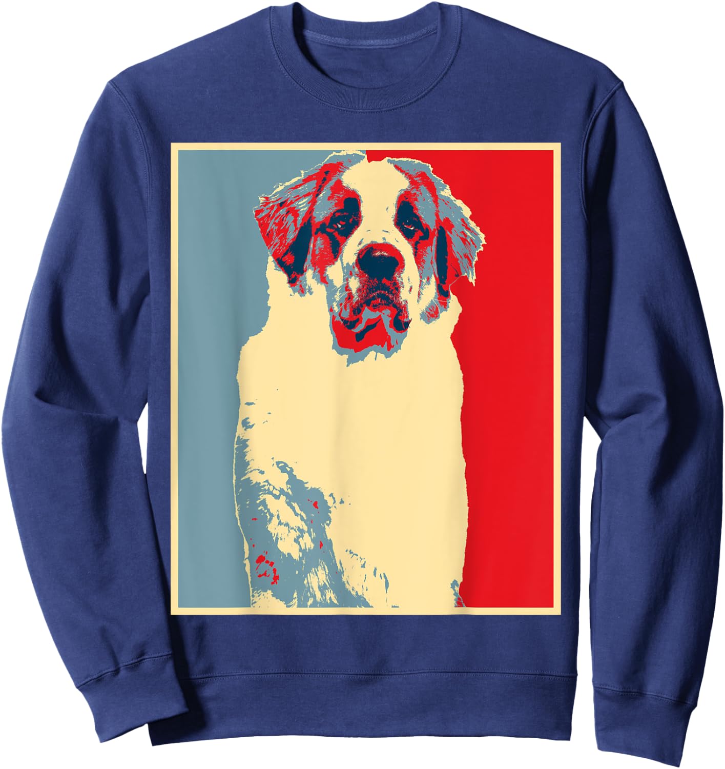 Dog Artwork - Vintage Silhouette St. Bernard Men Women Sweatshirt - Sweatshirt | Navy
