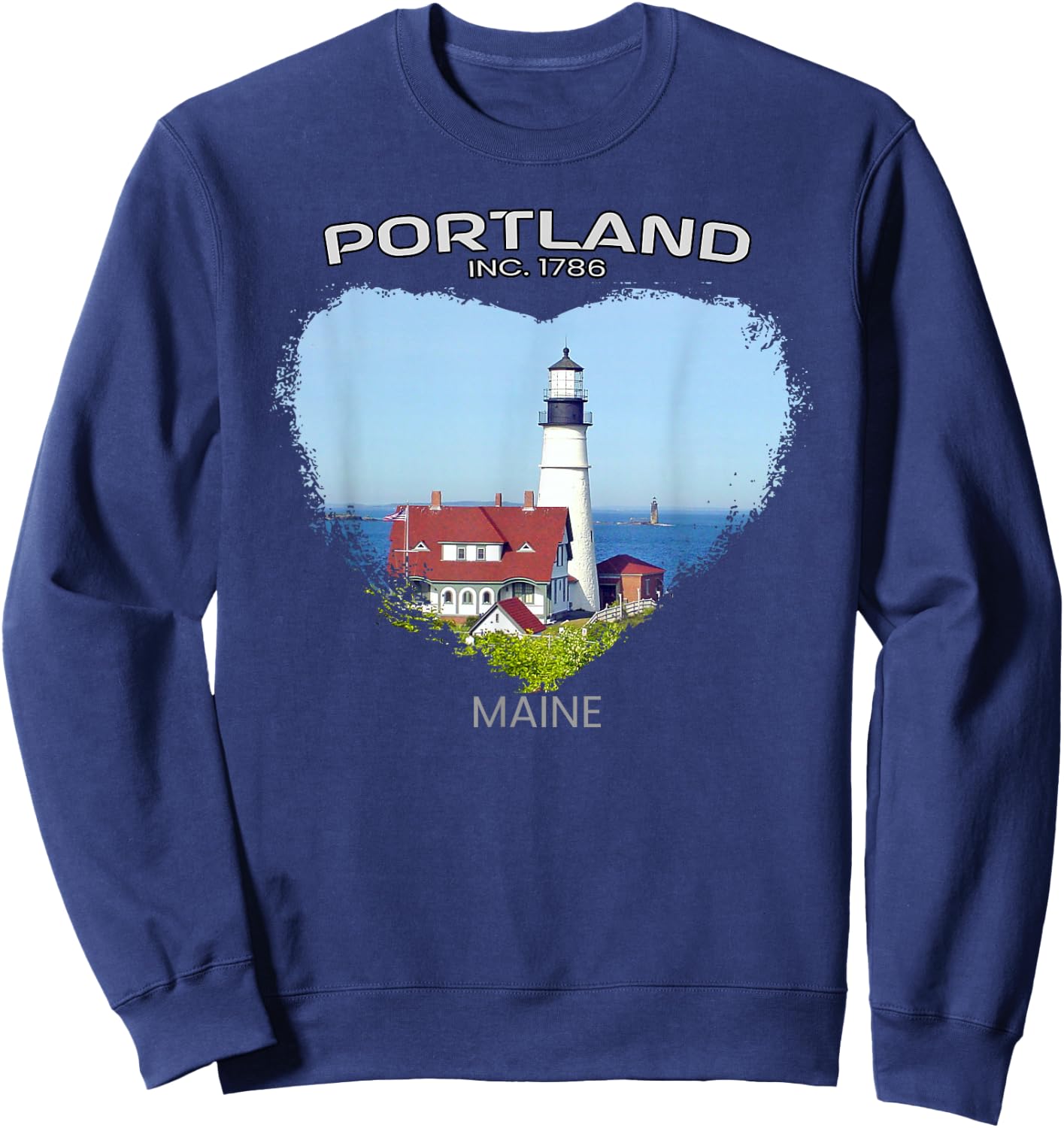 Portland ME MAINE Portland Head Light - Fort Williams Park Sweatshirt - Sweatshirt | Navy