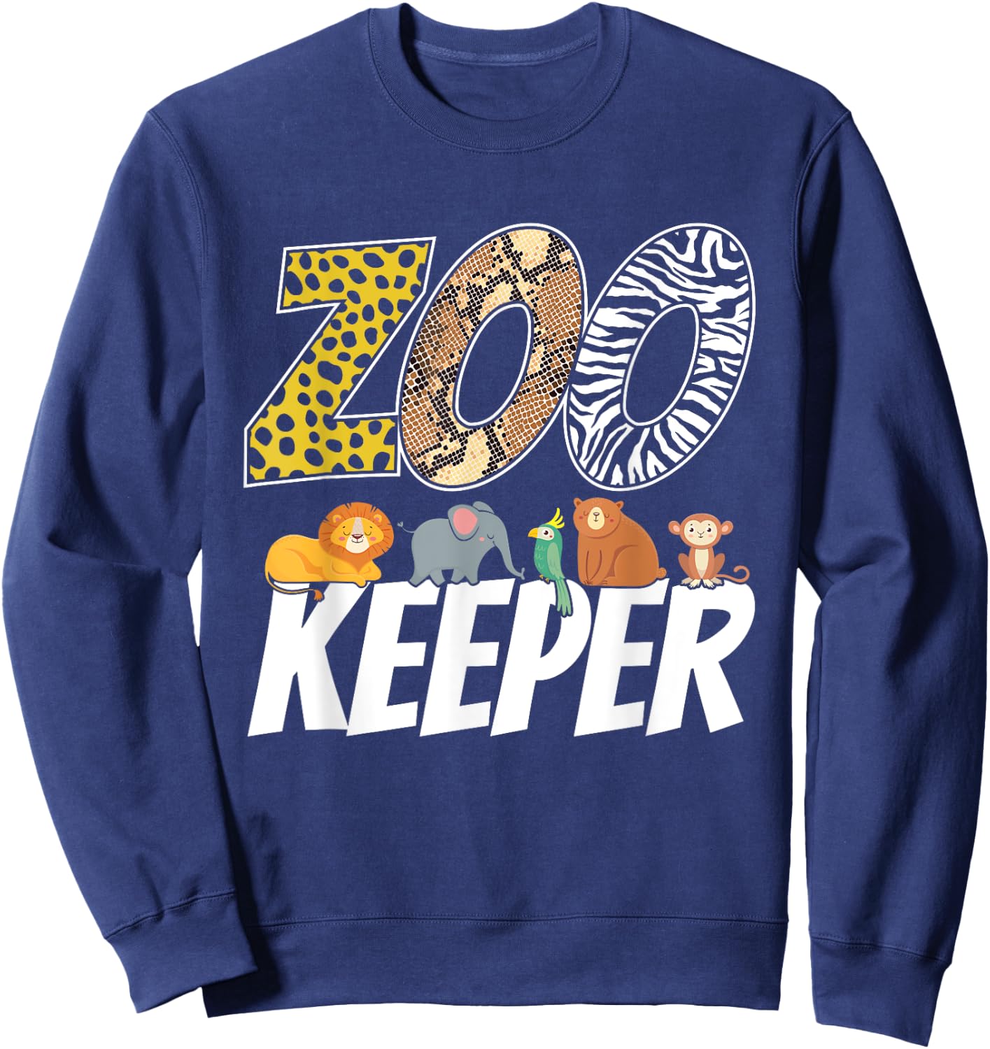 Zookeeper Costume African Savanna Zoo Keeper Animals Lover Sweatshirt - Sweatshirt | Navy