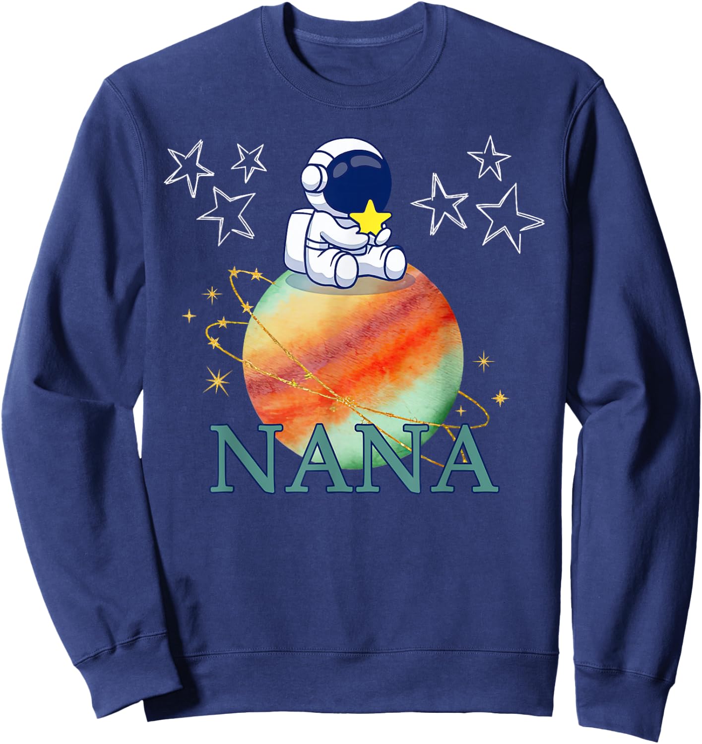 Nana Outer Space Astronaut Birthday Family Mathcing Sweatshirt - Sweatshirt | Navy