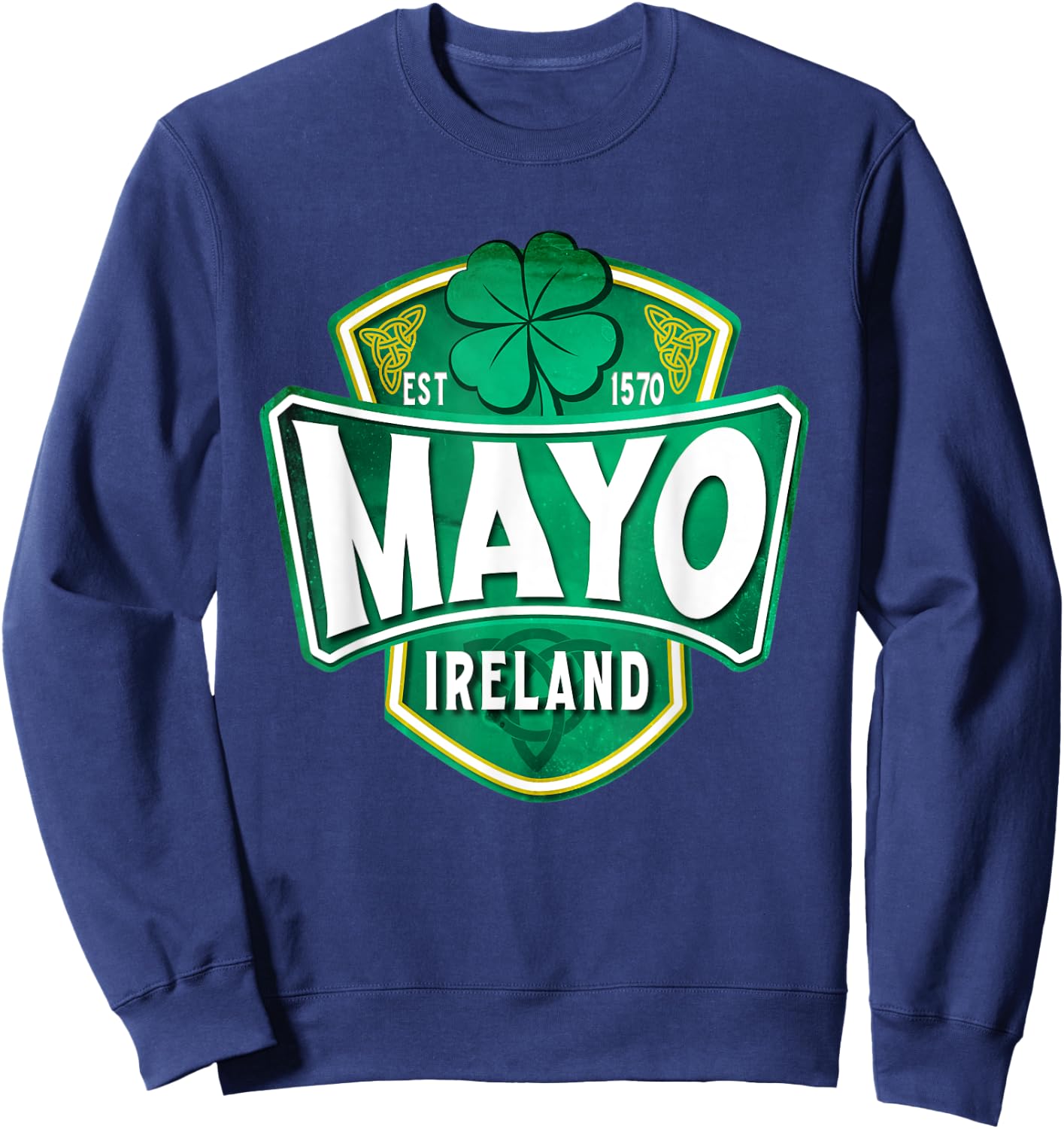 County Mayo Ireland Irish Gaelic Football Hurling Badge Sweatshirt - Sweatshirt | Navy