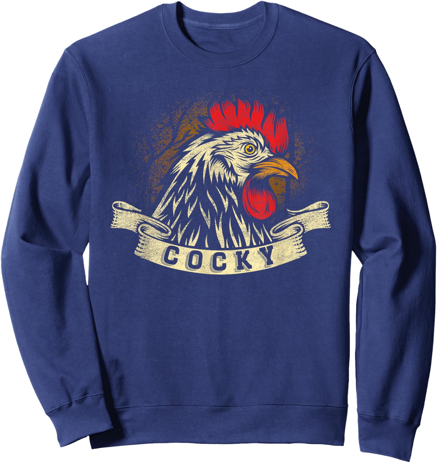 Cocky Rooster Design For Chicken Lovers Sweatshirt - Sweatshirt | Navy