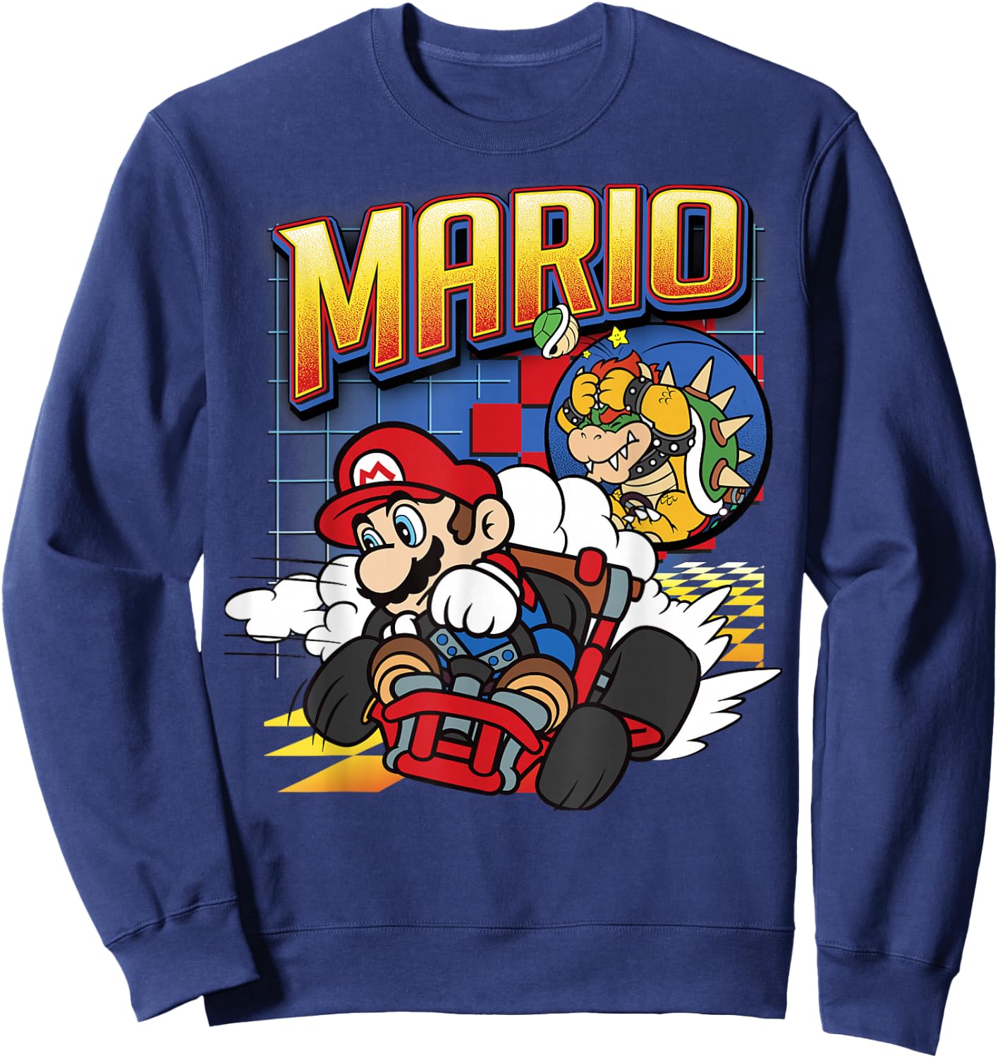 Mario Kart Bowser Mario Racing Graphic Sweatshirt - Sweatshirt | Navy