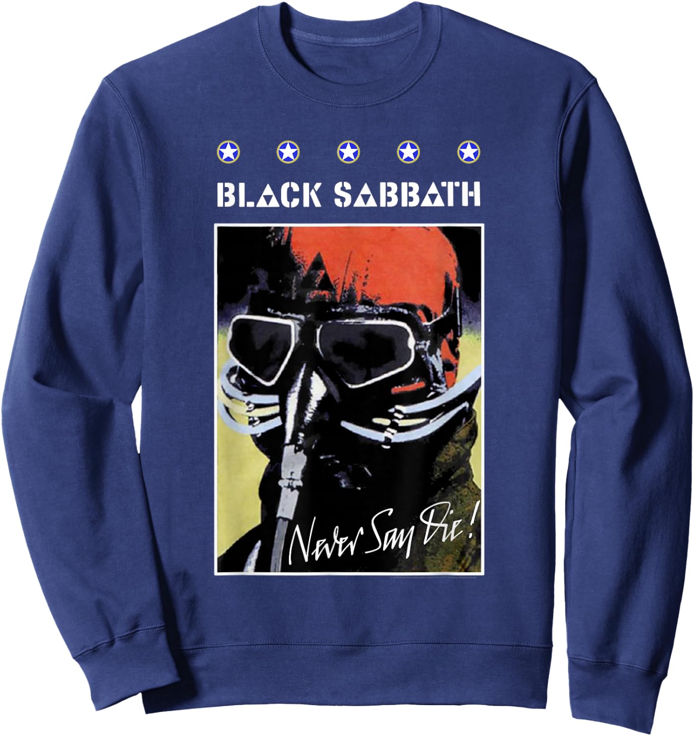Black Sabbath Official Never Say Die Poster Sweatshirt - Sweatshirt | Navy