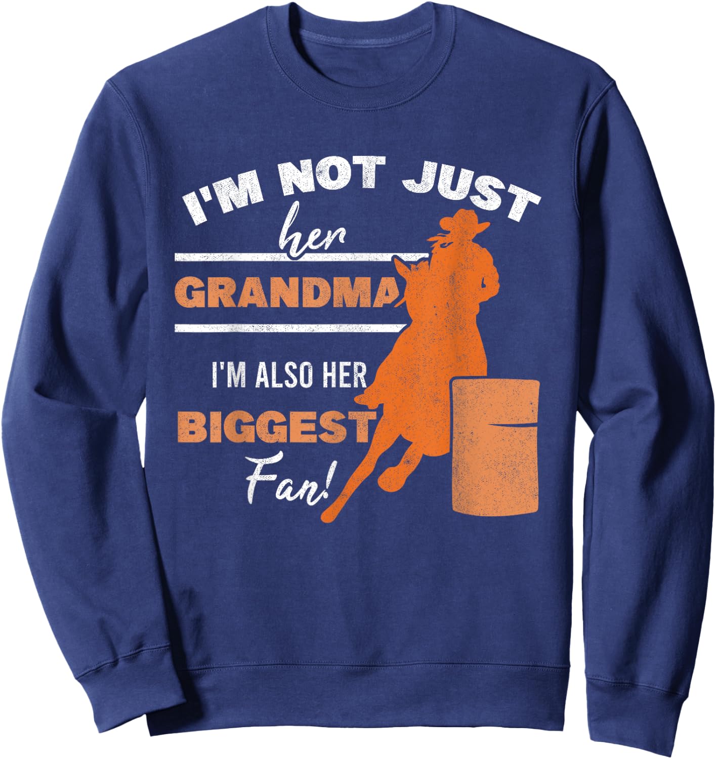 Barrel Racer Fan Grandma Grandmother Horse Barrel Racing Sweatshirt - Sweatshirt | Navy