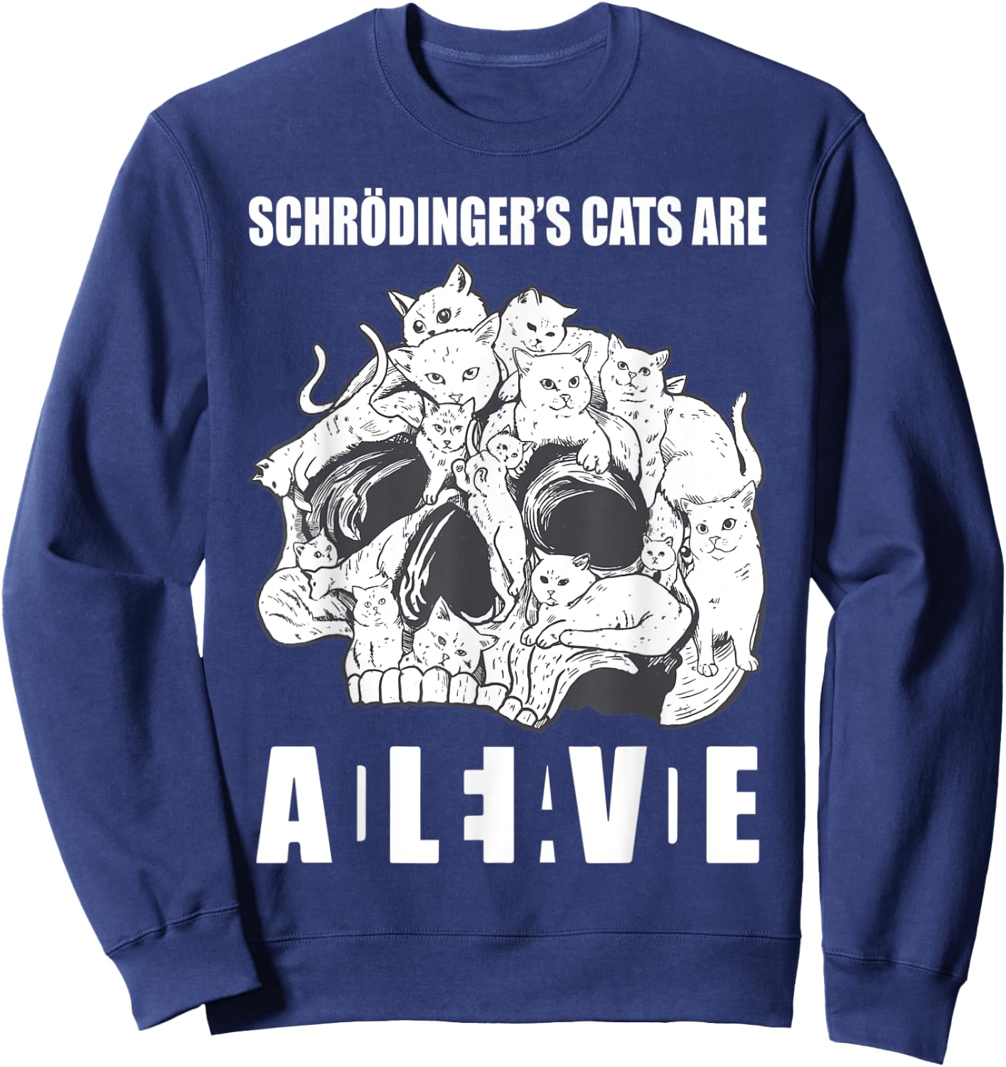 Schrödingers Cats Dead & Alive Science Sweatshirt - Sweatshirt | Navy