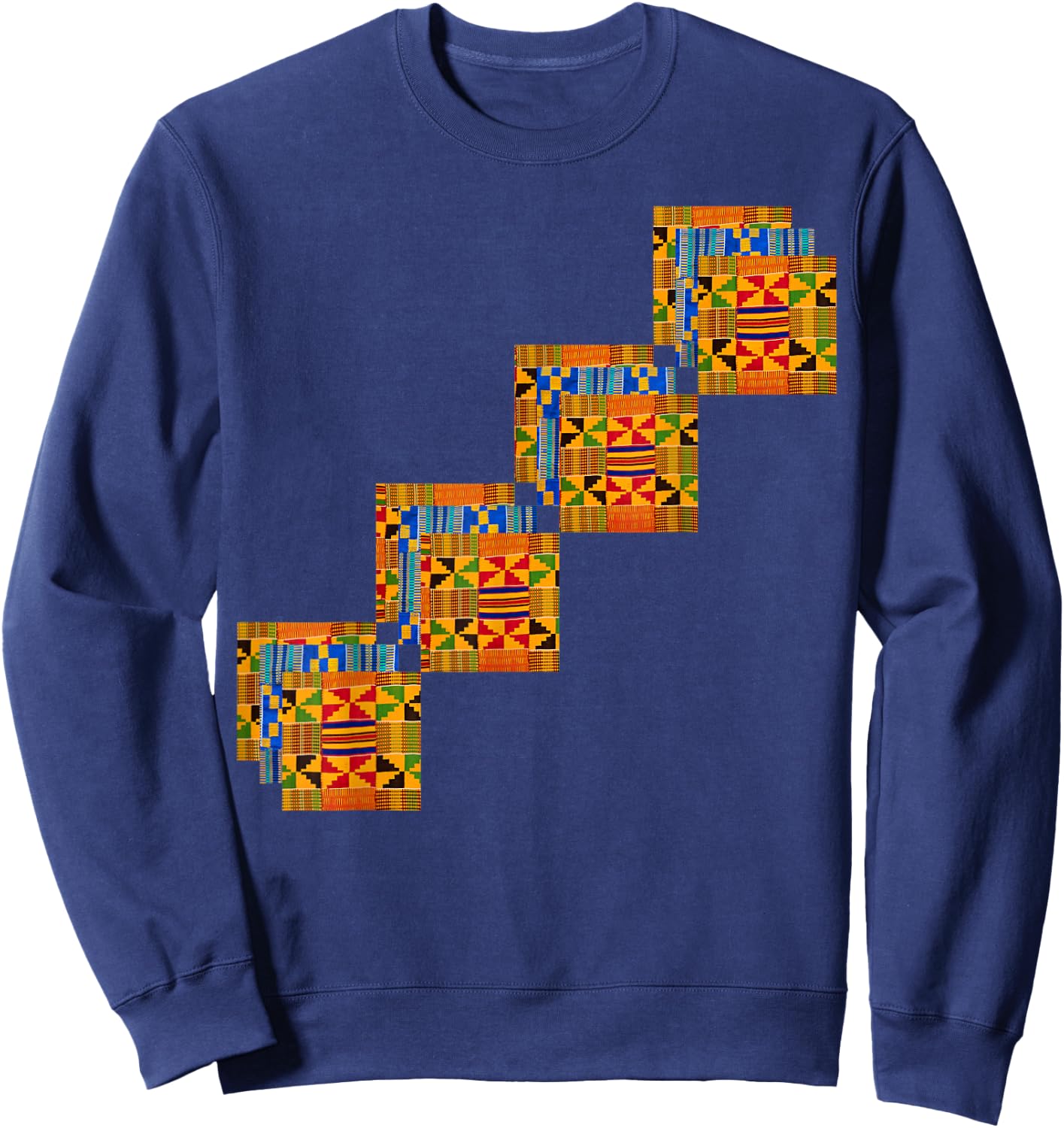 Traditional African Dashiki, Kente inspired Illustration Sweatshirt - Sweatshirt | Navy