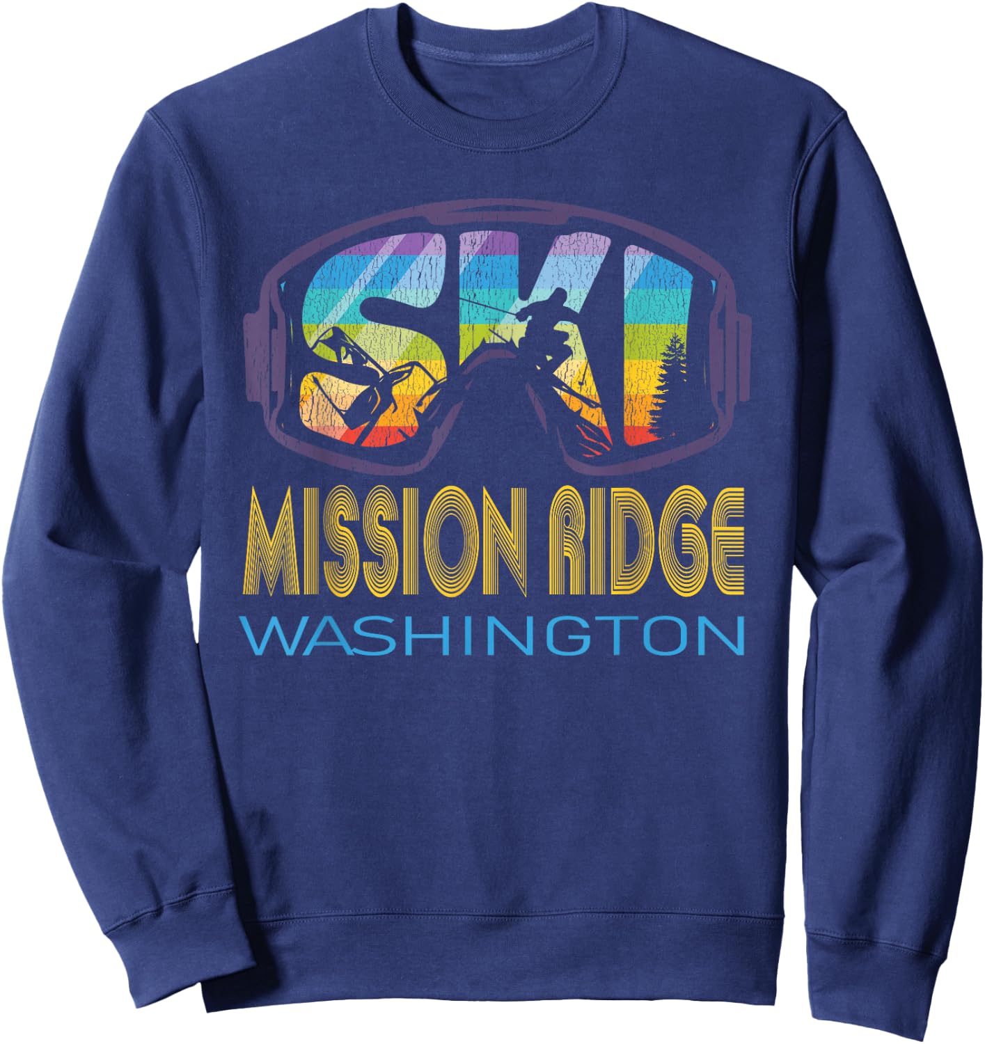 Ski Mission Ridge Washington Skiing Vacation Sweatshirt - Sweatshirt | Navy