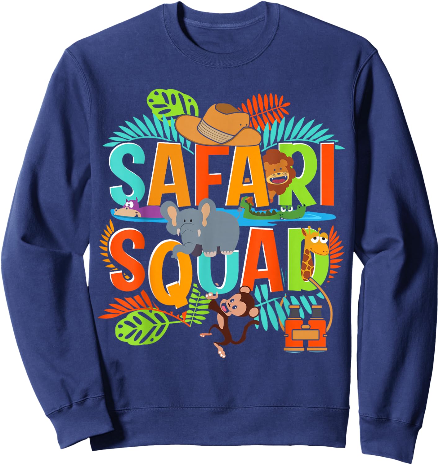 Safari Squad Zoo African Animals Sweatshirt - Sweatshirt | Navy