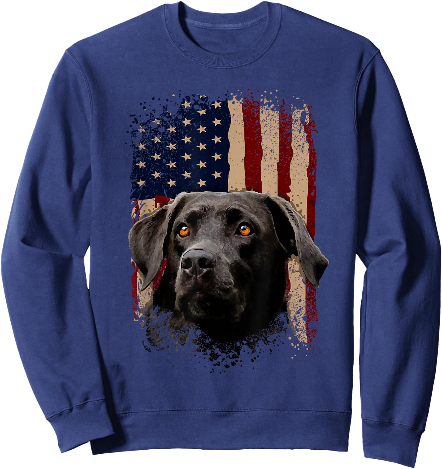 American Black Labrador USA Flag Lab Owner Sweatshirt - Sweatshirt | Navy