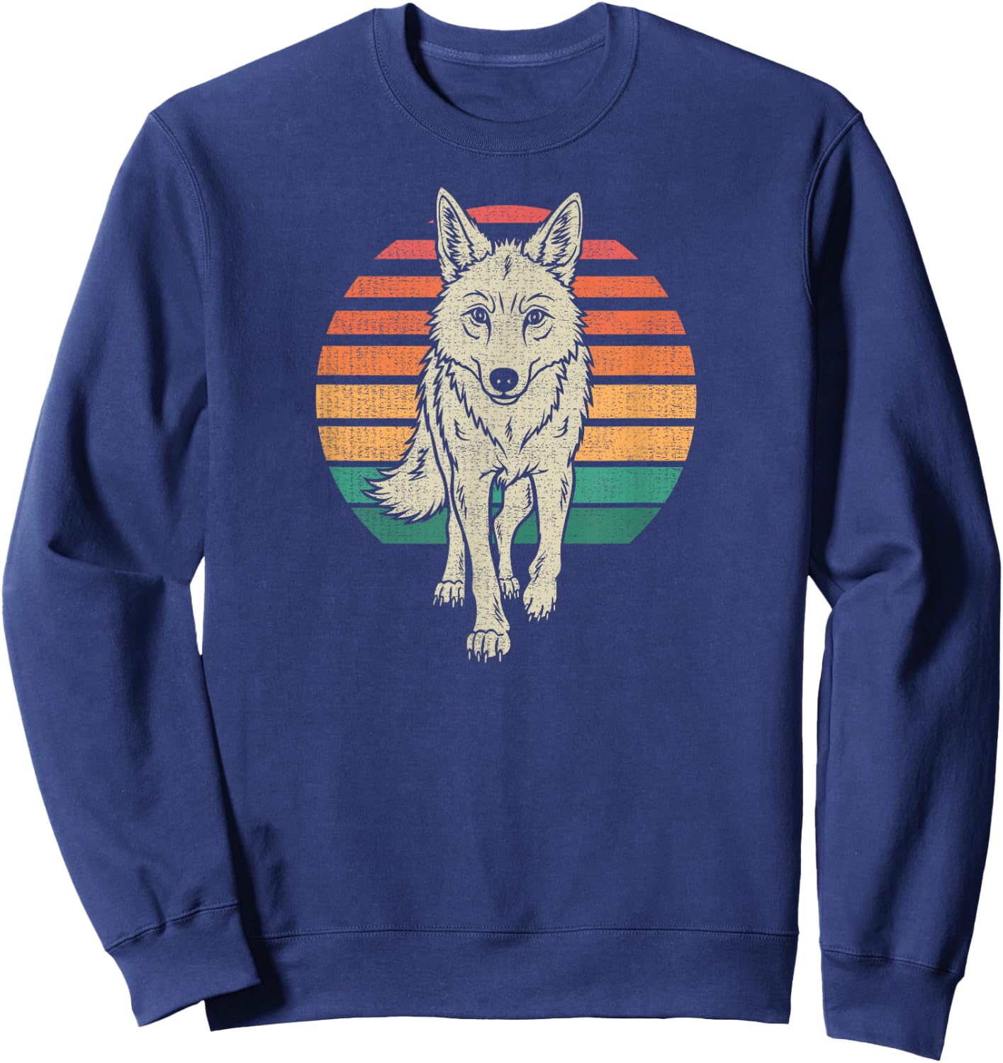 Coyote Lover Animal Retro 70s Sweatshirt - Sweatshirt | Navy