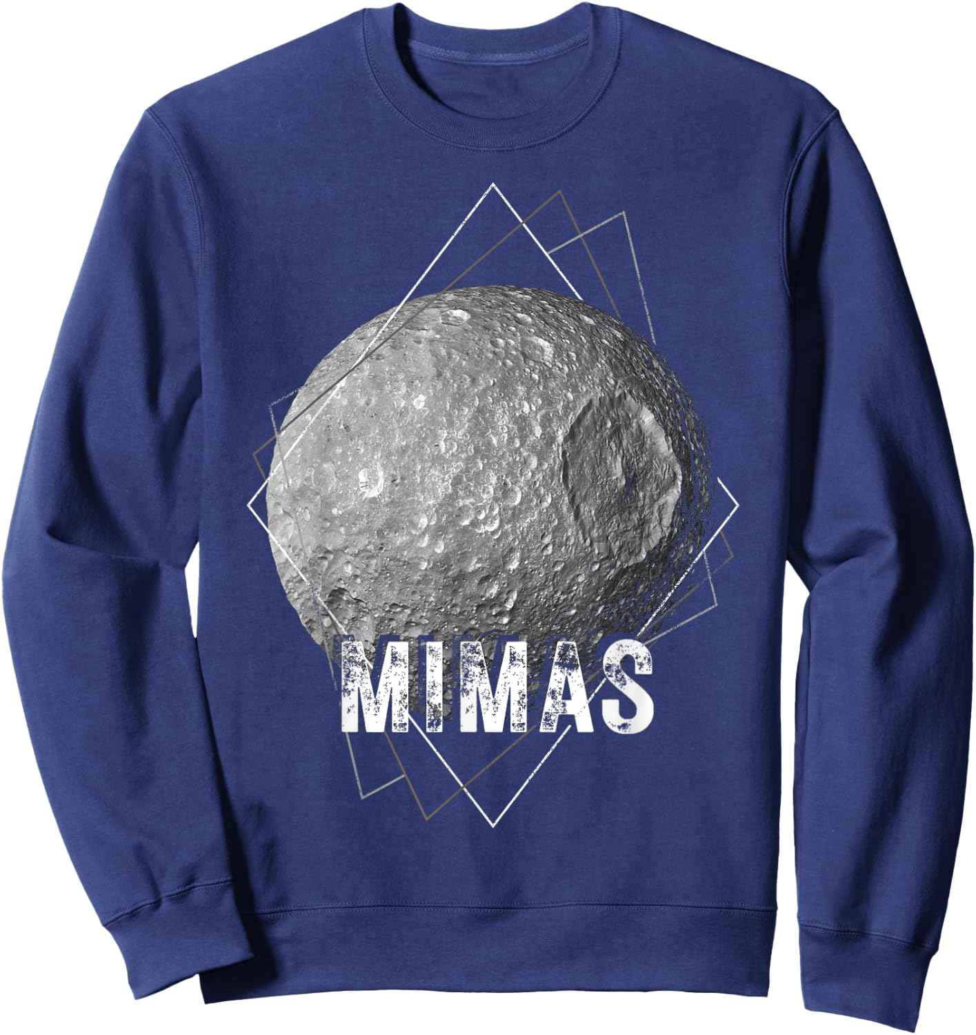 Mimas Saturn Moon Solar System Space Astronomy Sweatshirt - Sweatshirt | Navy