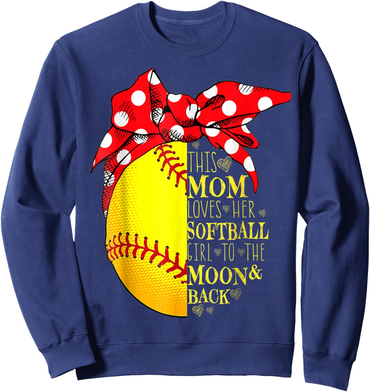 Funny Softball Gift Mom Women Pitcher Catcher Girls Lovers Sweatshirt - Sweatshirt | Navy