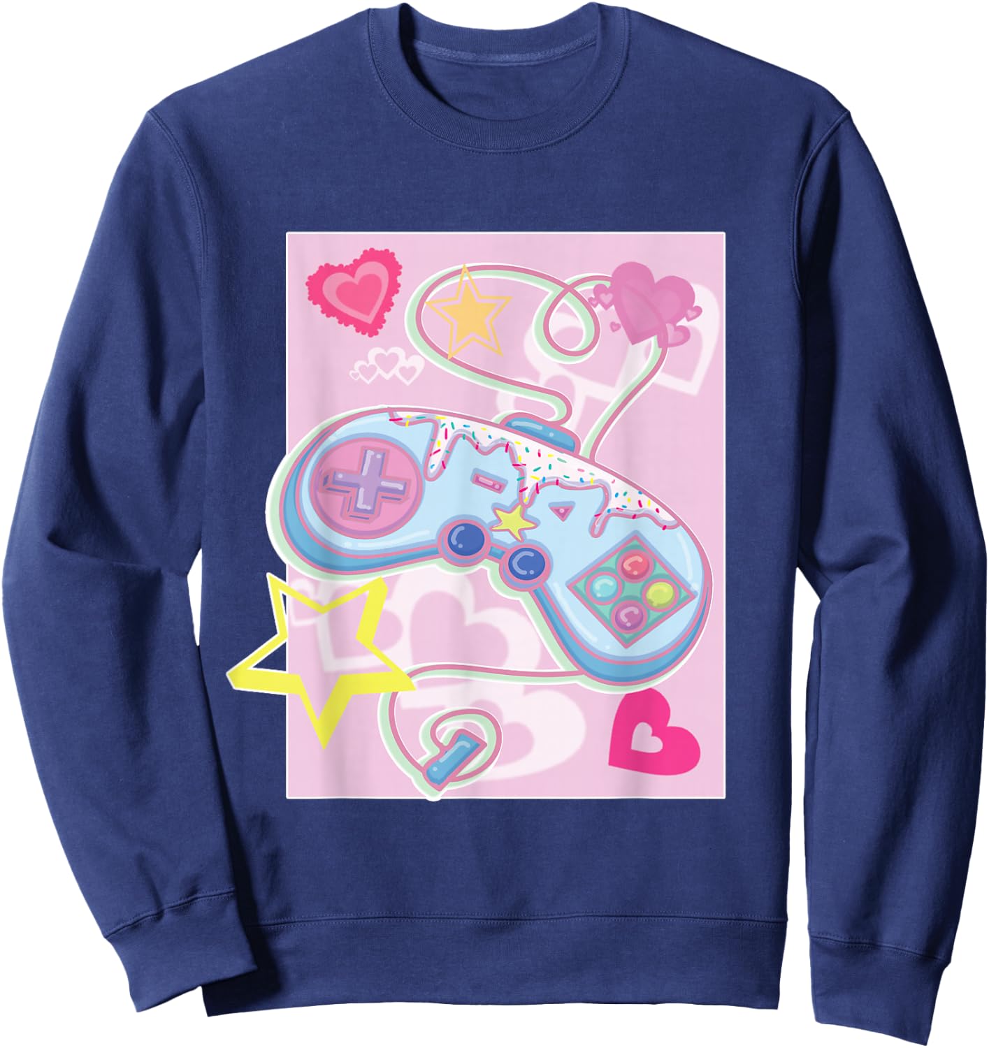 Kawaii Gamer Girl Game Controller Sweatshirt - Sweatshirt | Navy