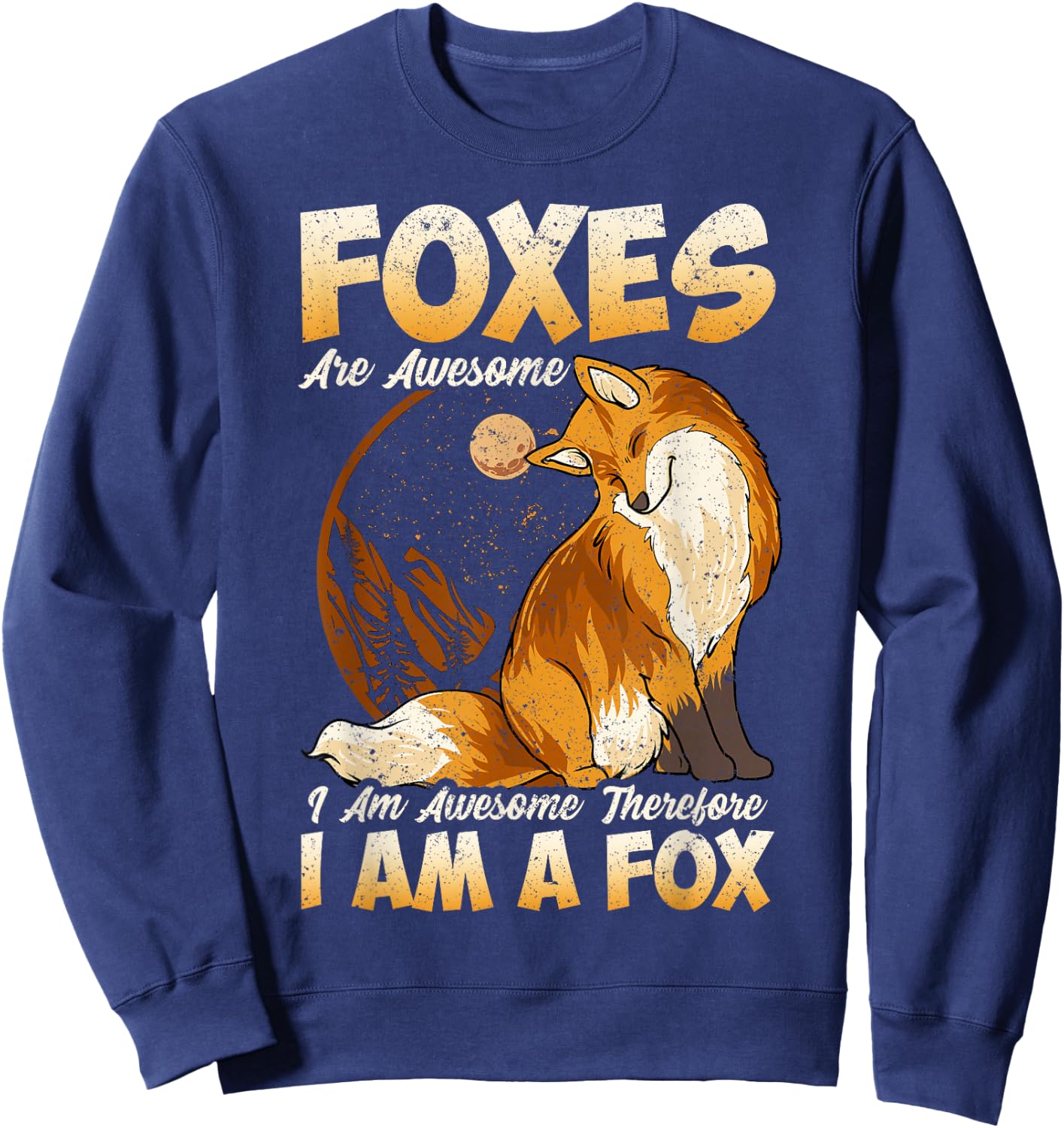 Fox Shirt Foxes Are Awesome Cute Fox Shirt Kids Girls Boys Sweatshirt - Sweatshirt | Navy
