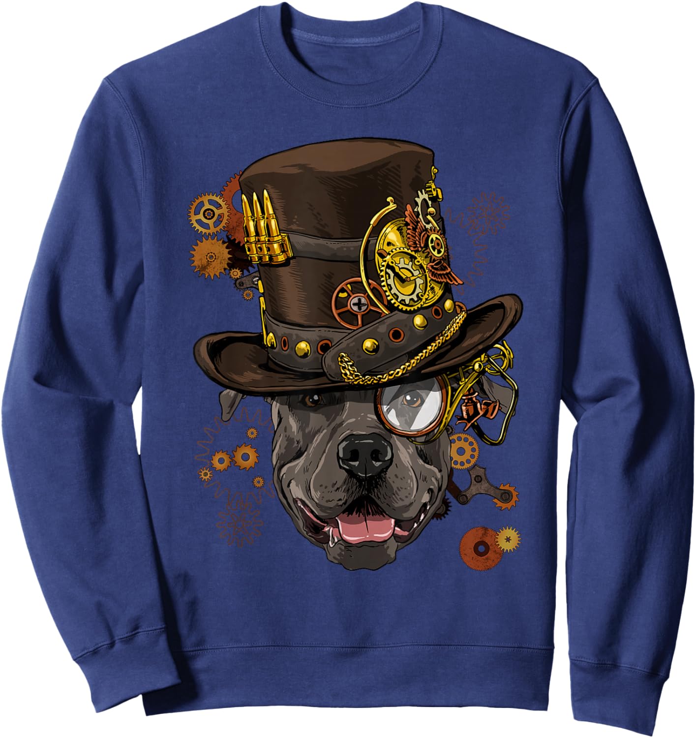 Steampunk Pitbull Steampunk Gears Dog Pitbull Lover Sweatshirt - Sweatshirt | Navy