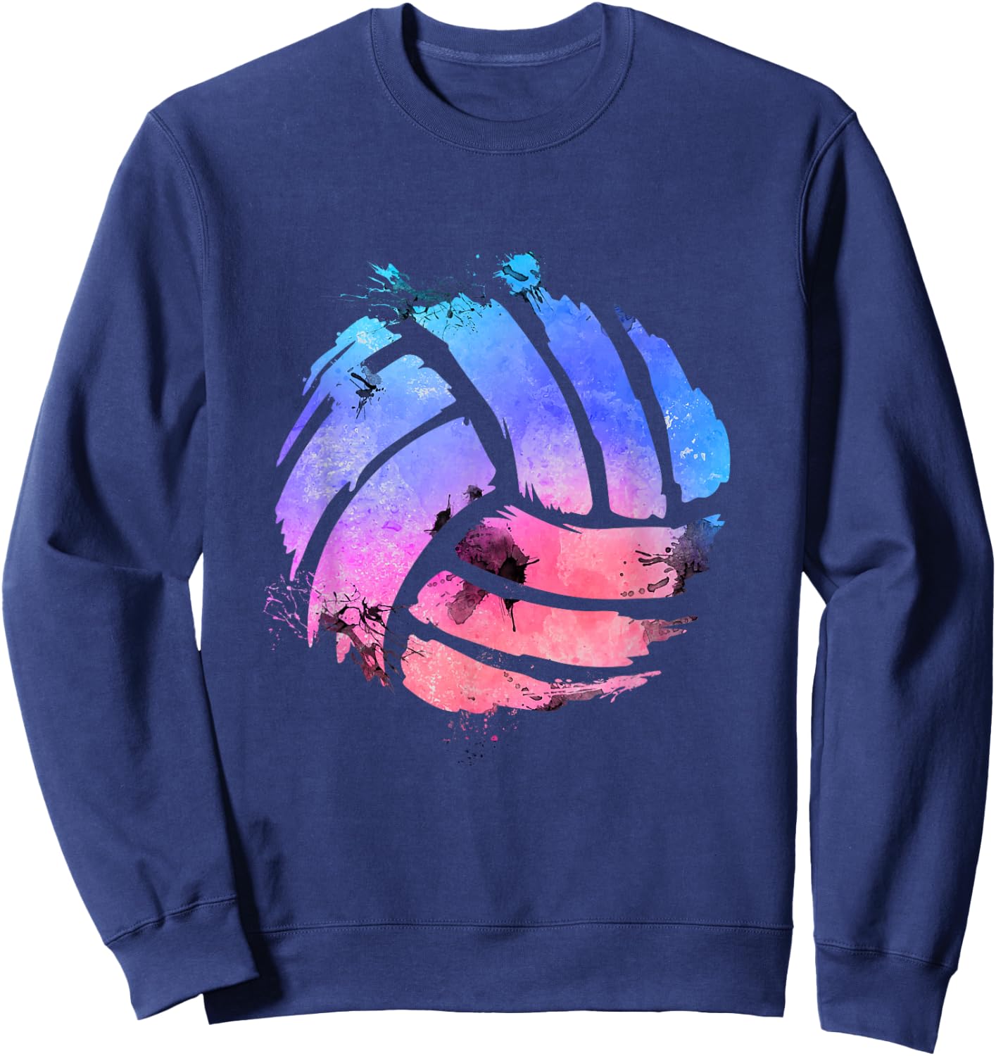 Watercolor Volleyball Lover - Beach Volleyball Player Sweatshirt - Sweatshirt | Navy
